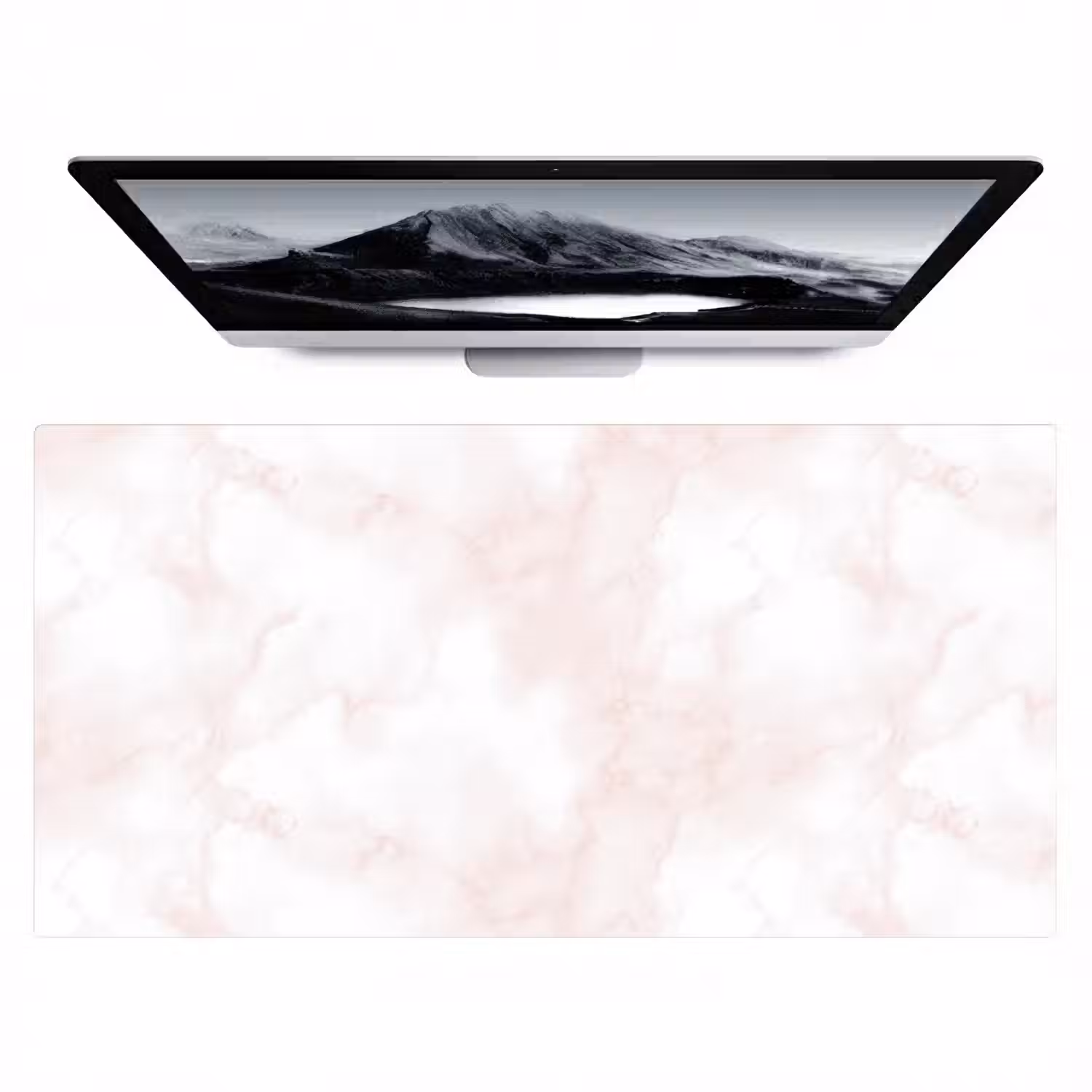 Wolkenstructuur - Roze - Marmer Muismat XXL klein 681 -zzz3d