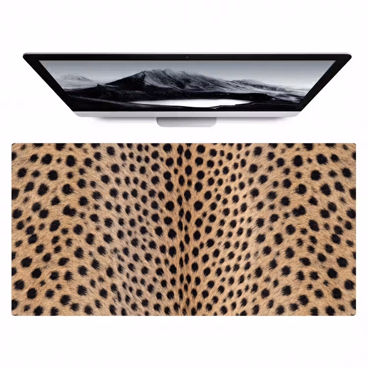 Vacht - Jachtluipaard - Zwart - Wit Muismat XXL klein -zzz3d