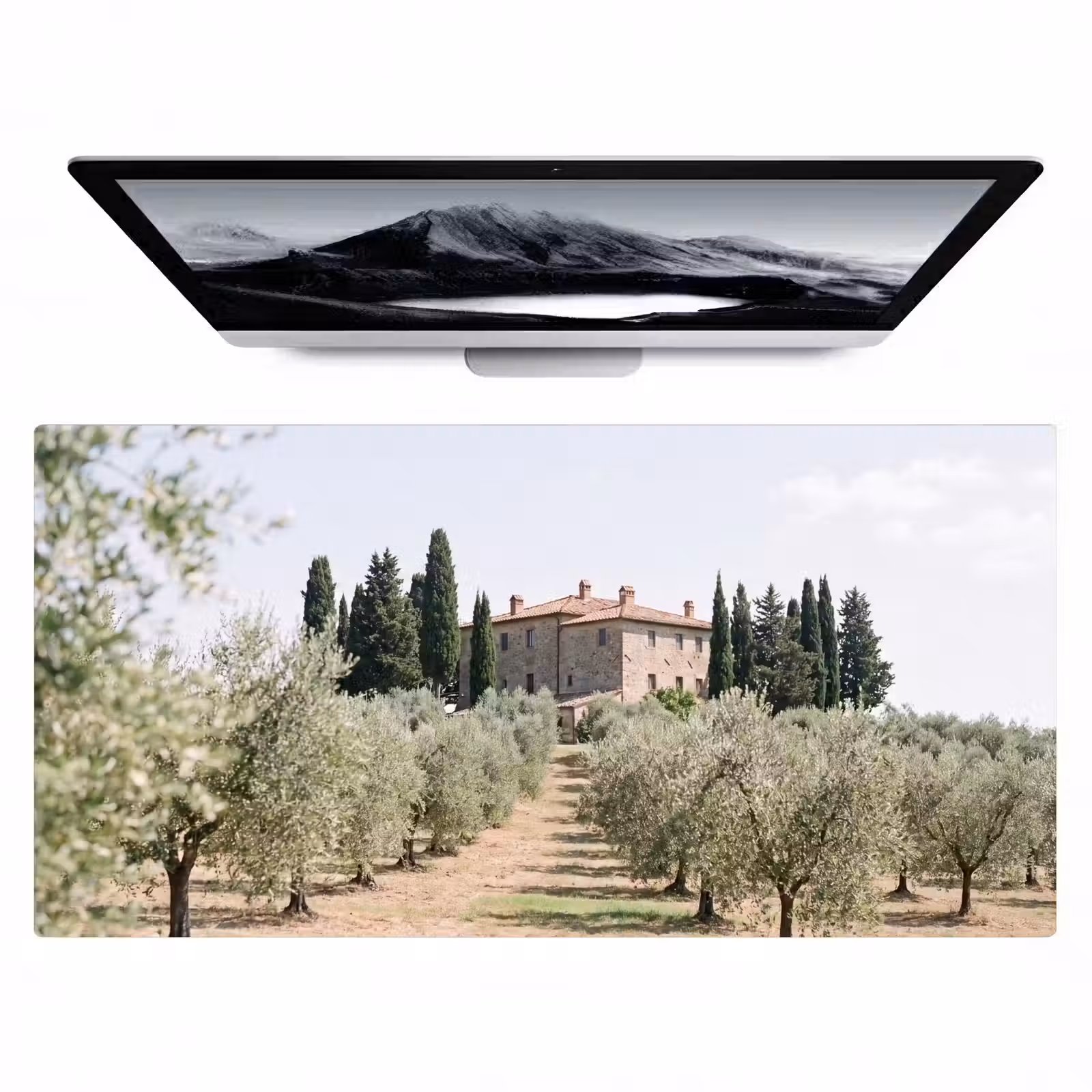 Desk Mat - Country house - olive tree - orchard - Landhuis - olijfboom - gaard Muismat XXL klein