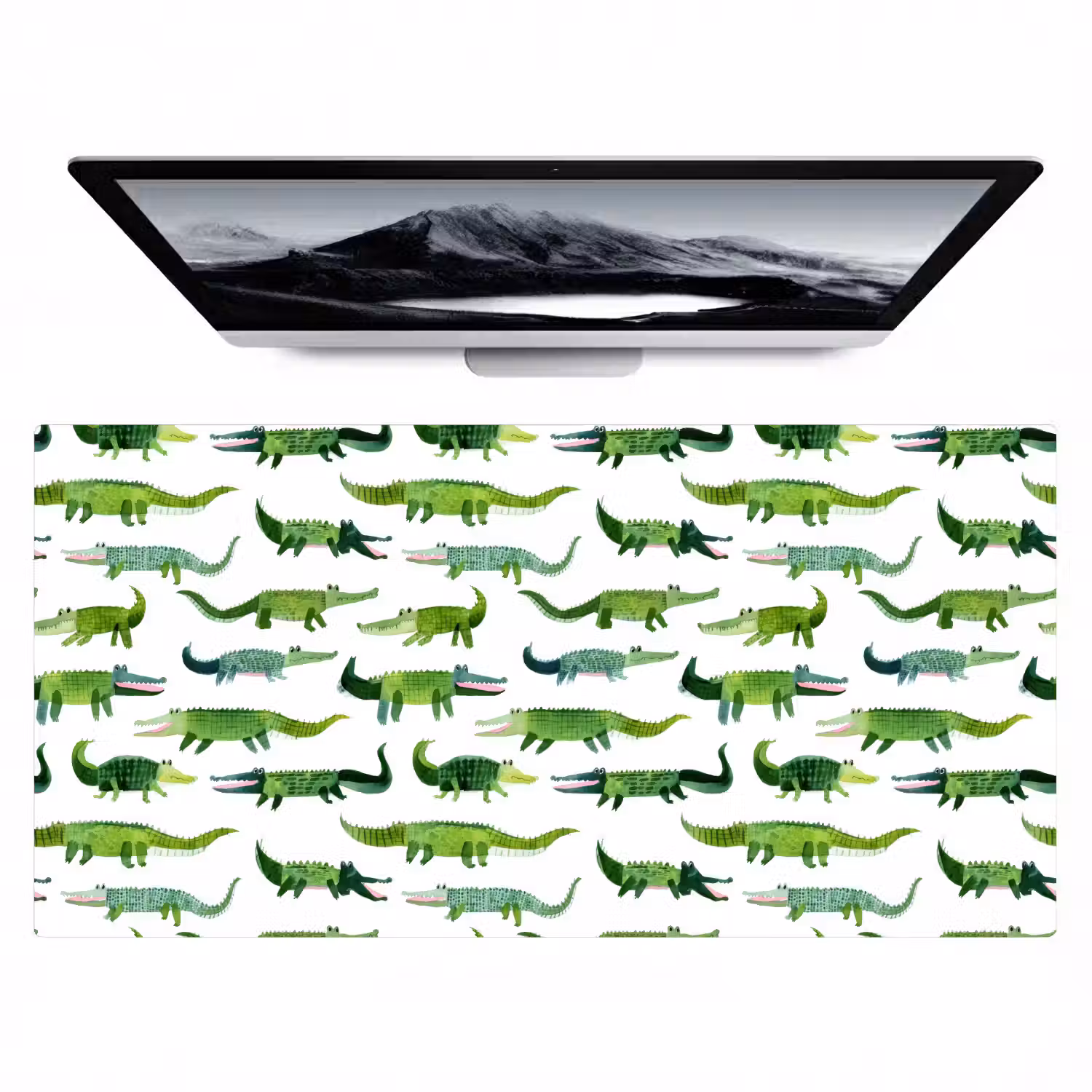 krokodillen - Speels - Groen Muismat XXL klein 681 -zzz3d