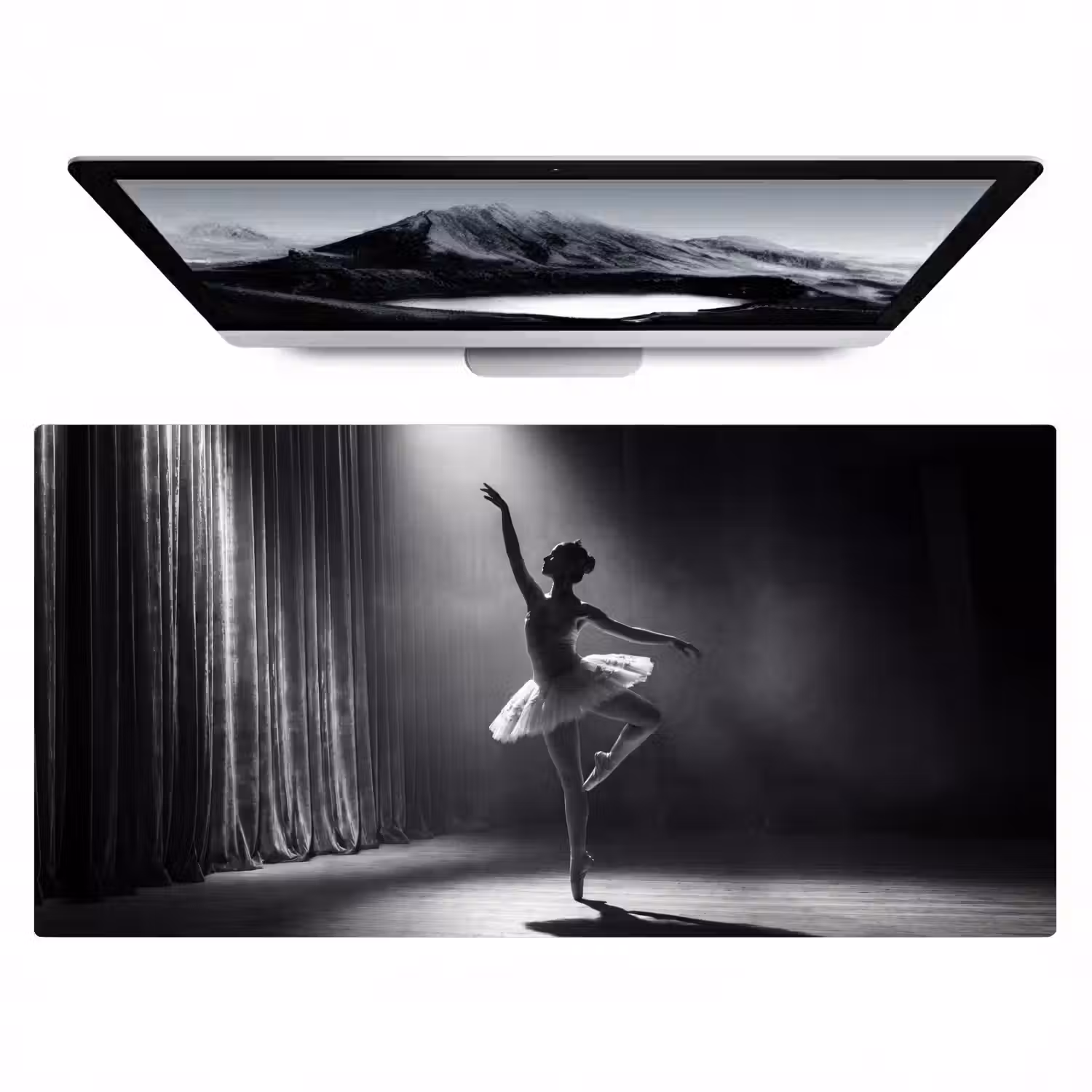 Danser - Podium - Zwart-wit - Kunst - Klassiek Muismat XXL klein -zzz3d