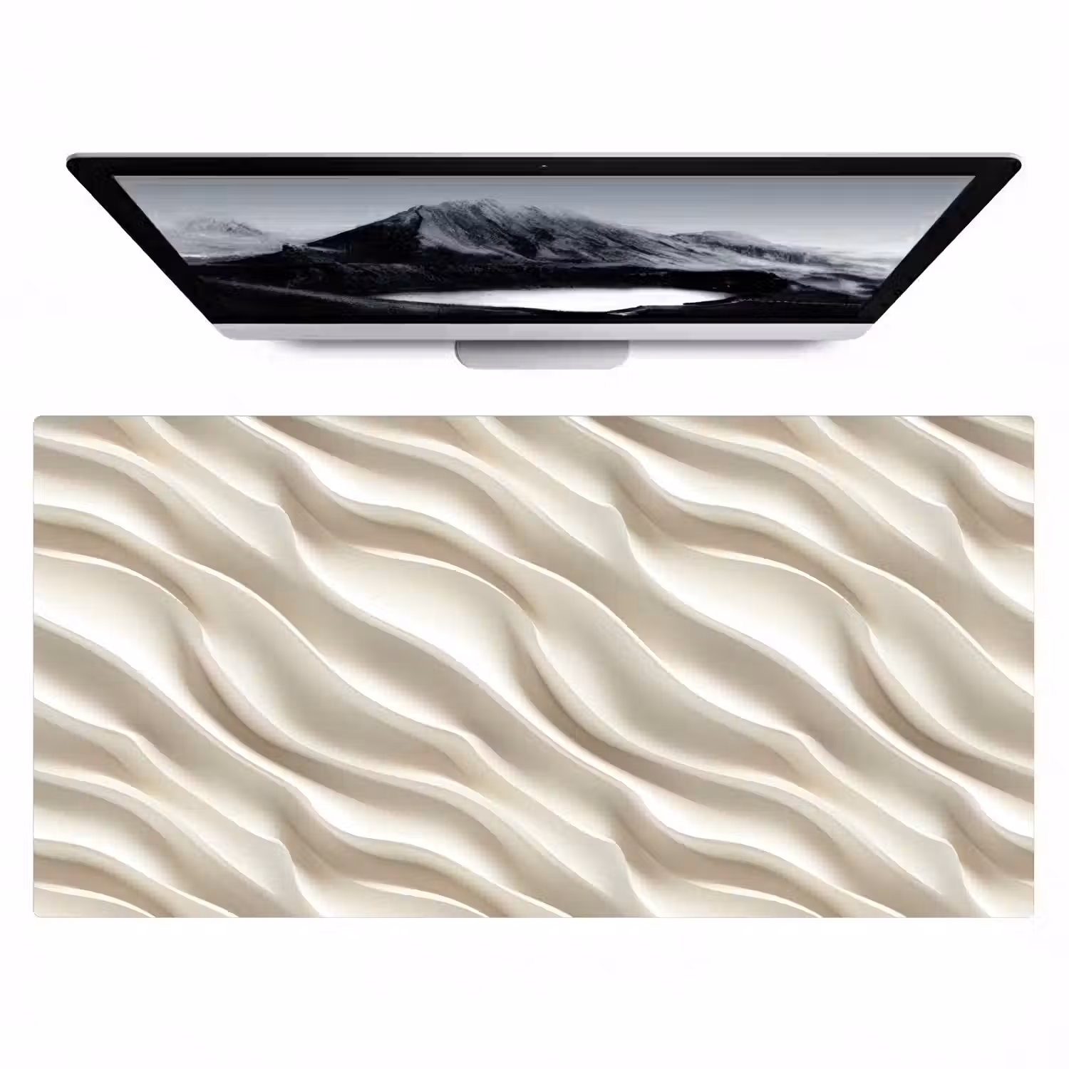 Diagonaal - Golven - Crème Muismat XXL klein 681 -zzz3d