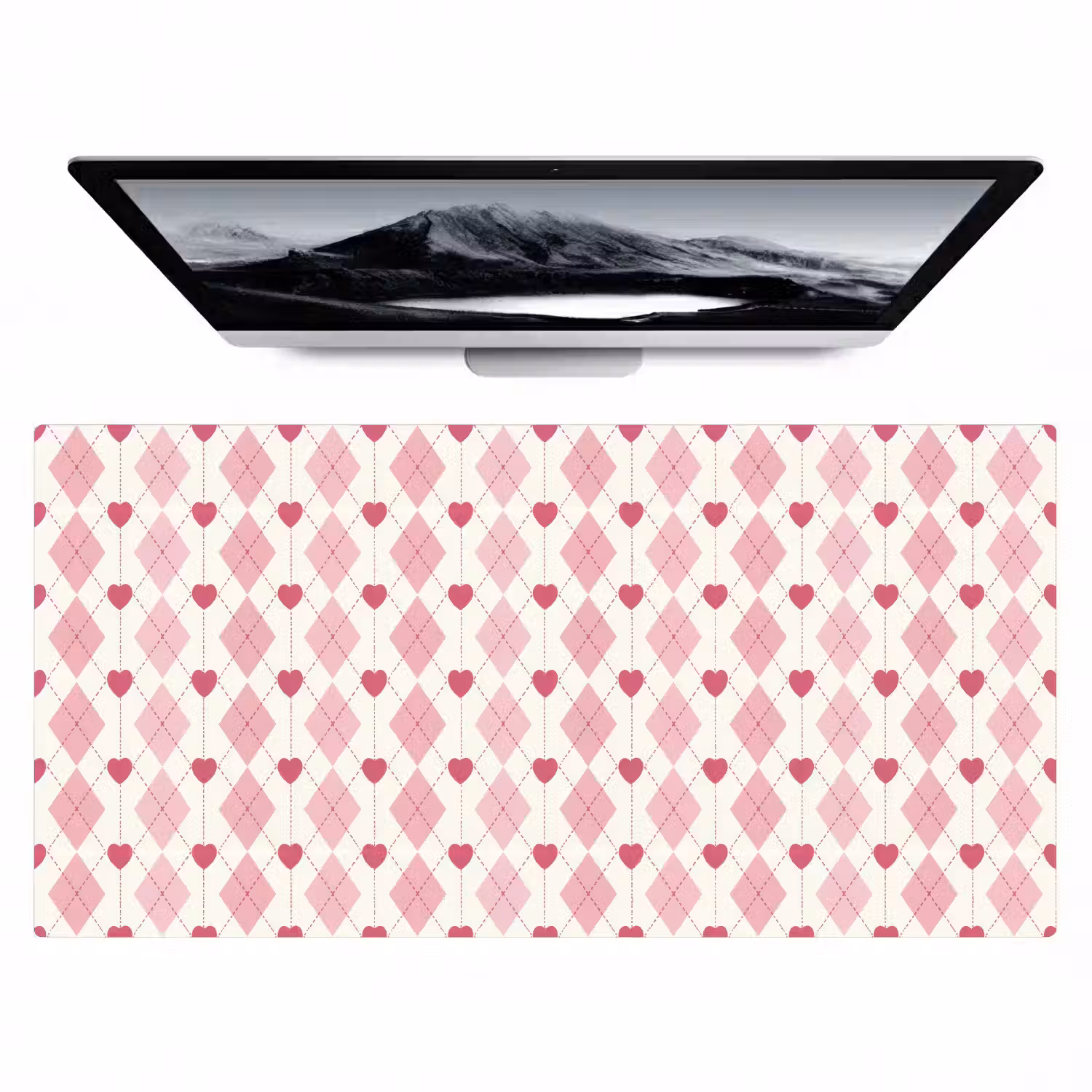 Ruiten - Klassiek - Roze - Wit Muismat XXL klein 681 -zzz3d