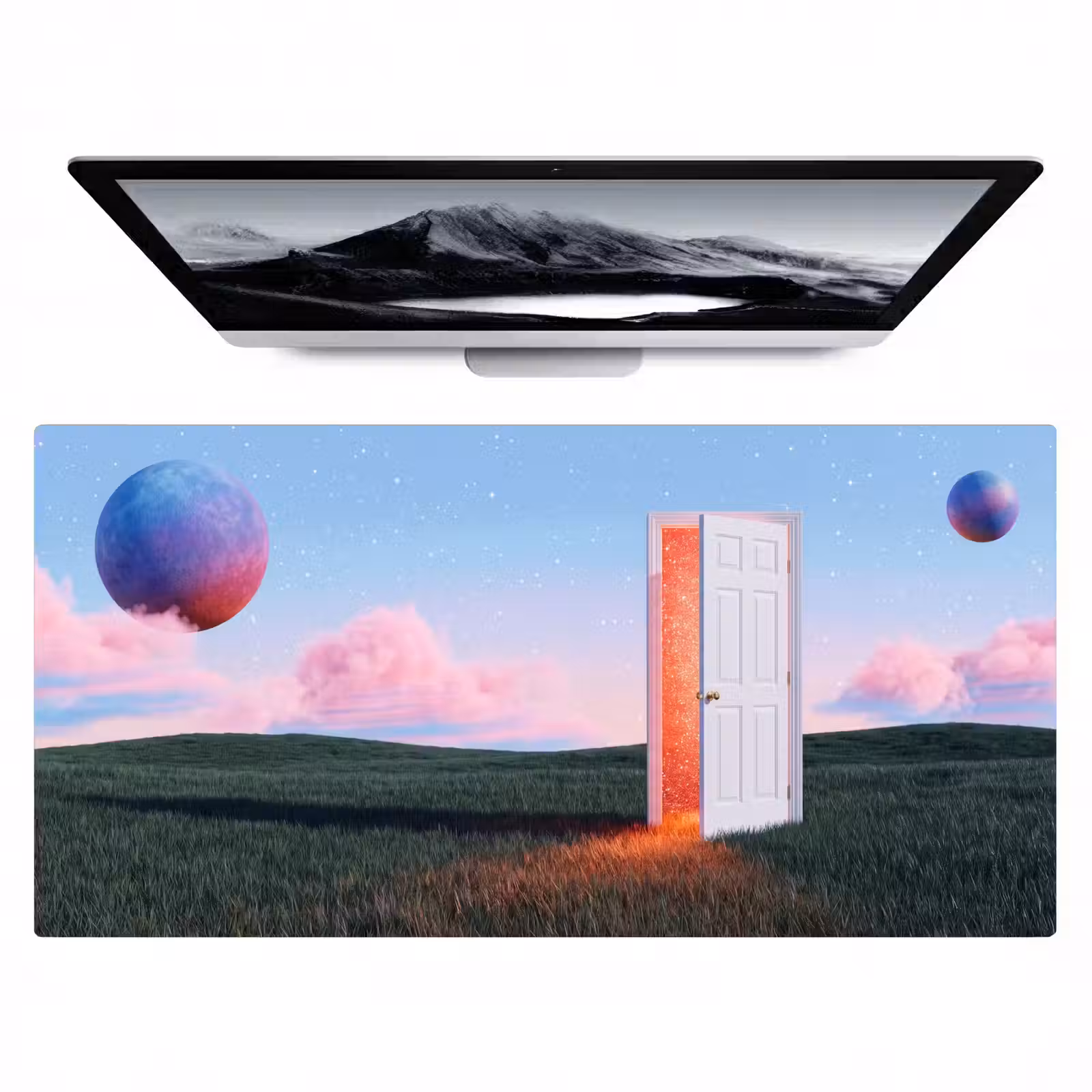Desk Mat - Door - Fantasy - Space - Deur - Fantasie - Ruimte Muismat XXL klein