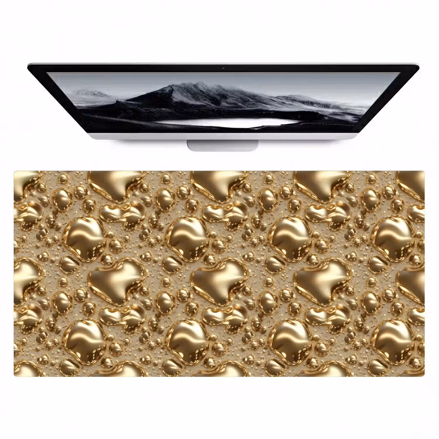 Druppels - Organisch - Goud Muismat XXL klein 681 -zzz3d