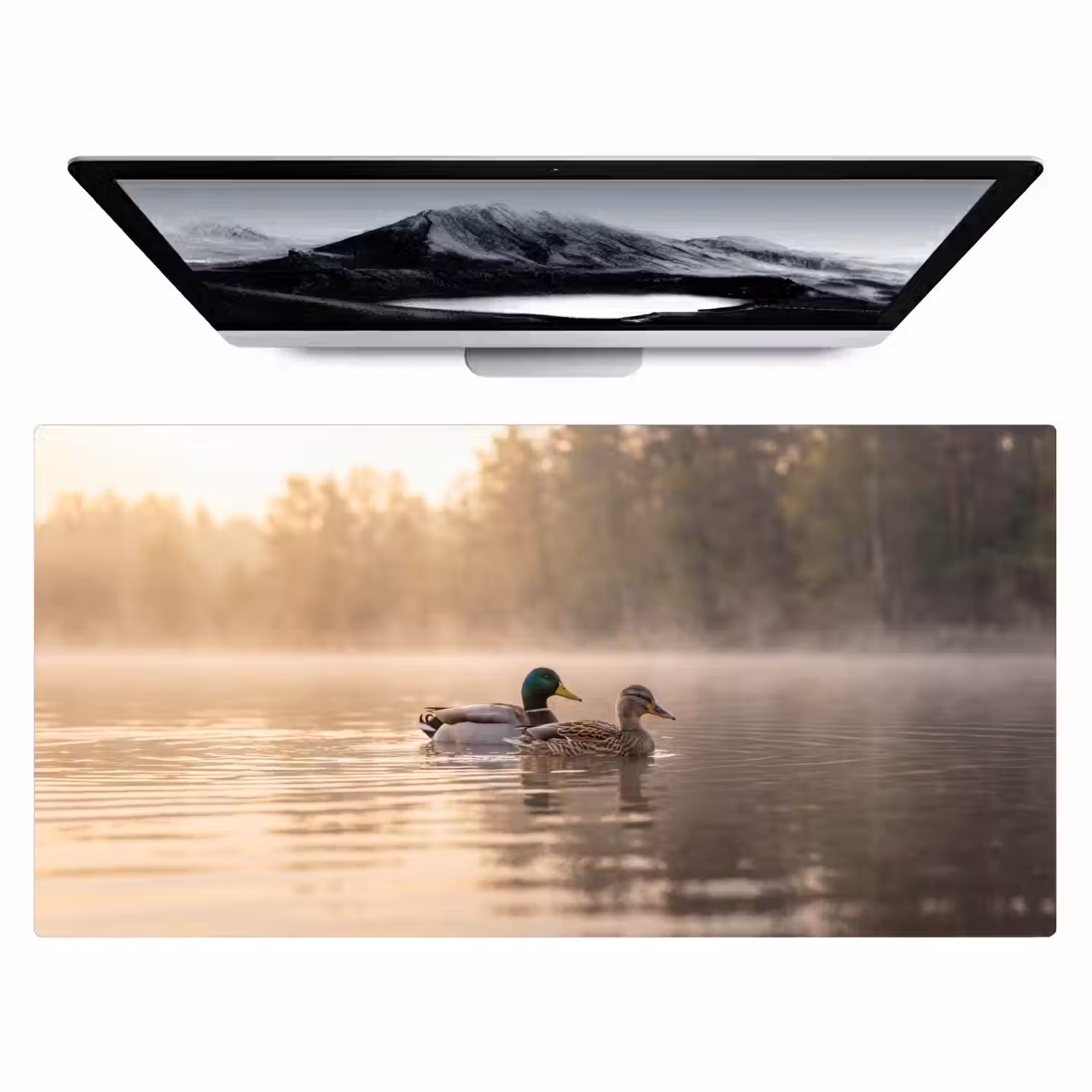 Eenden - Water - Mist - Natuur Muismat XXL klein -zzz3d