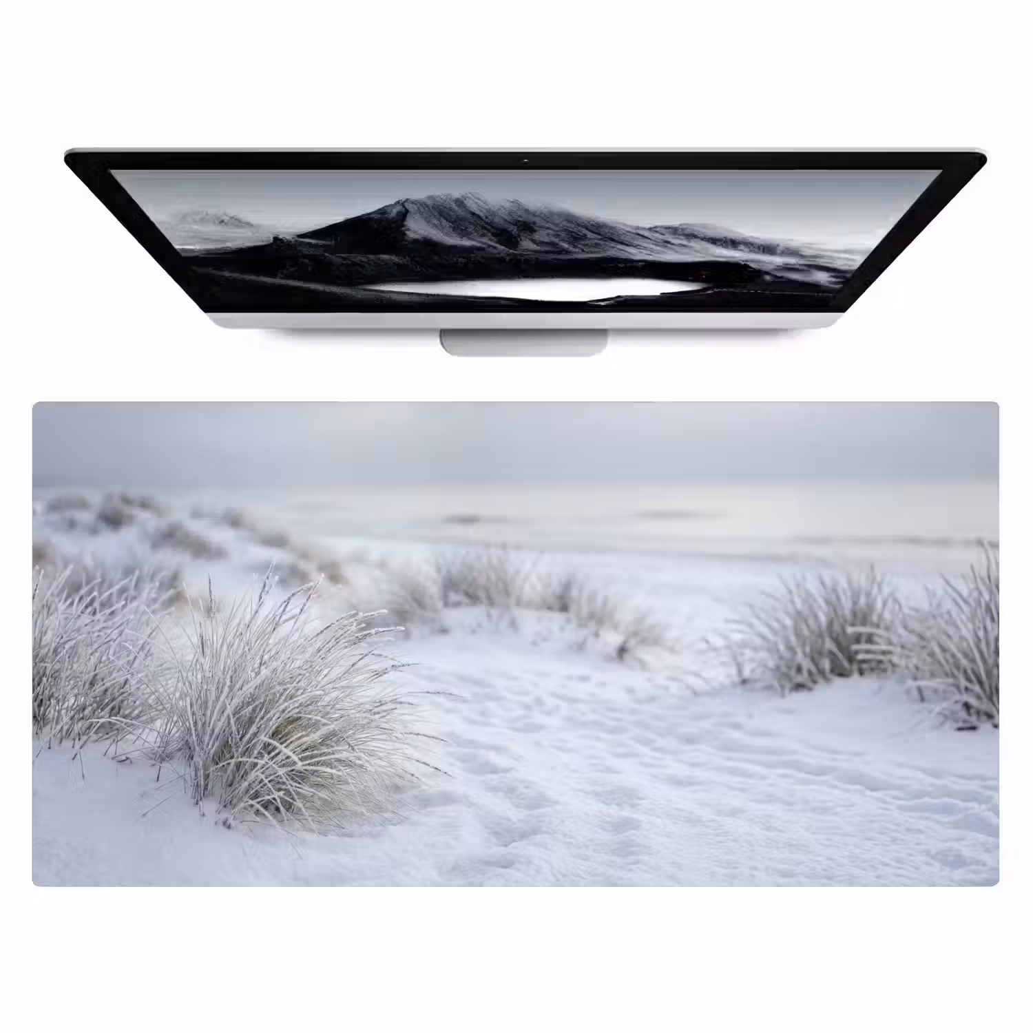 Duinen - Sneeuw - Strand - Winter - Serene Muismat XXL klein -zzz3d