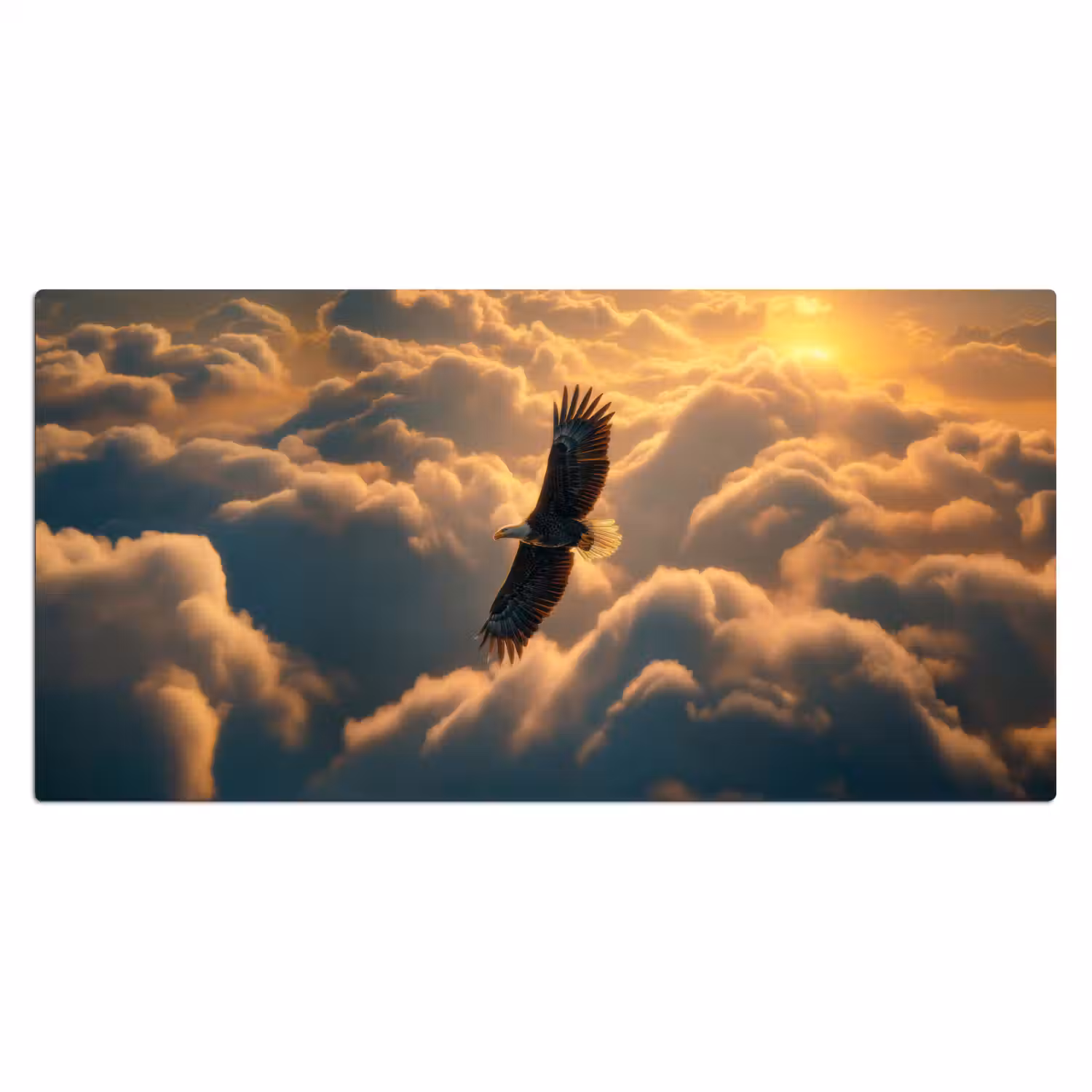 Adelaar - Wolken - Zon Muismat XXL klein -3d_leeg