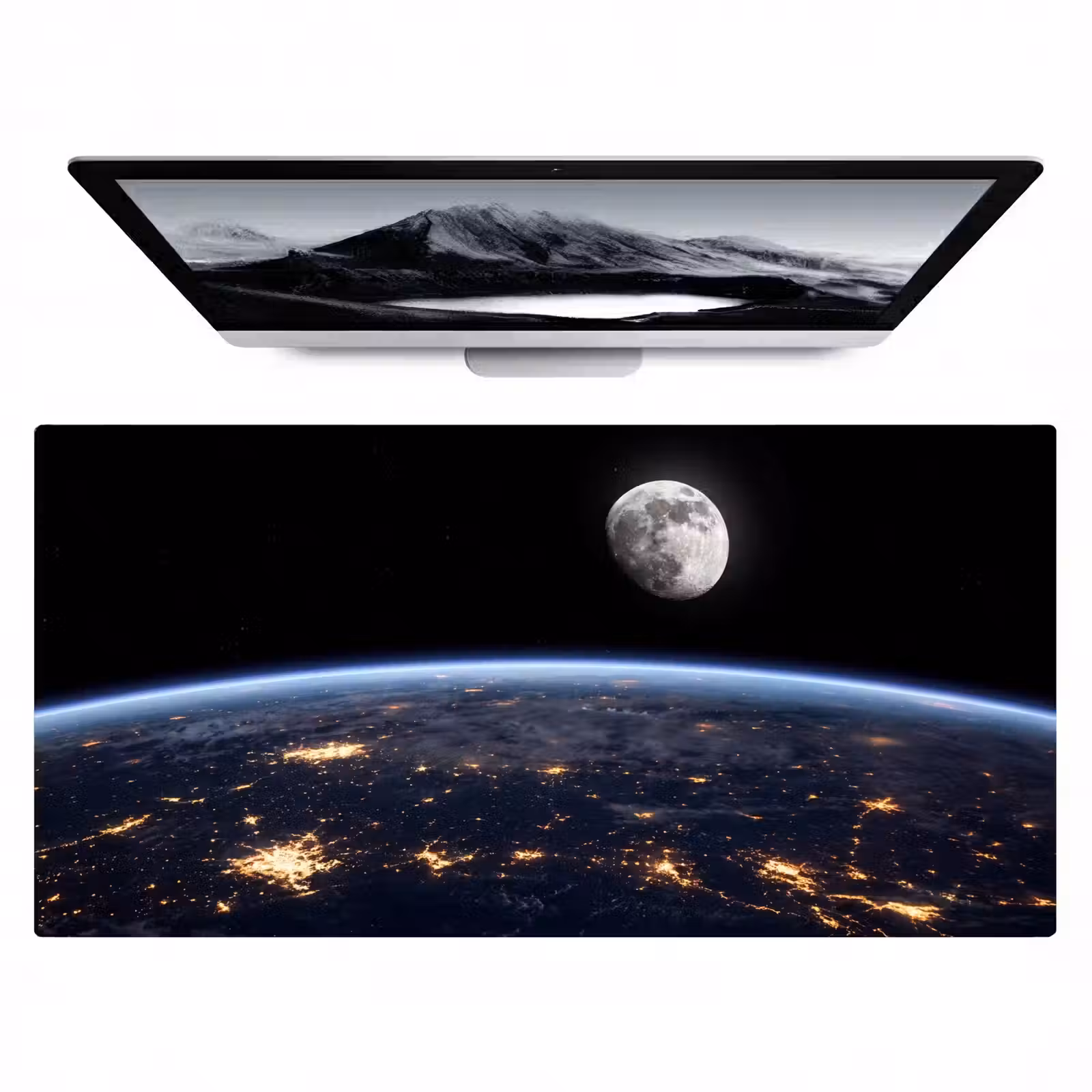 Desk Mat - Earth - Night - Space - Aarde - Nacht - Ruimte Muismat XXL klein