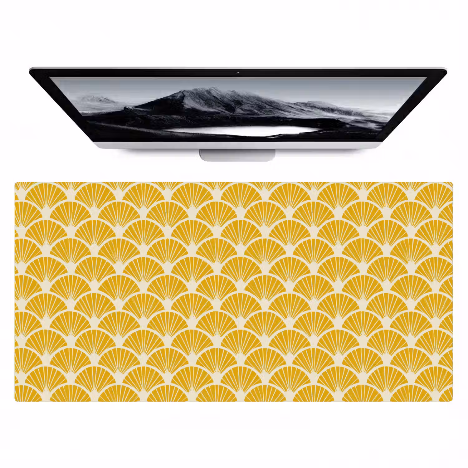 Waaiers - Art Deco - Retro - Okergeel Muismat XXL klein 681 -zzz3d