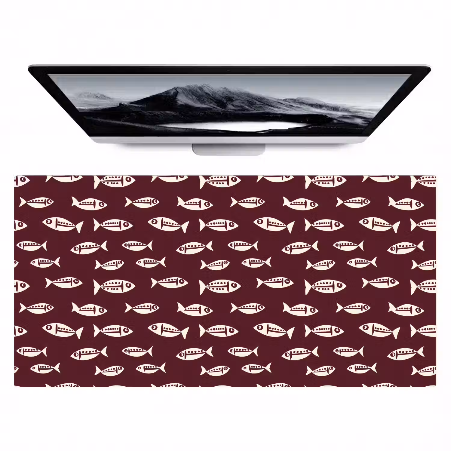 Vissen - Grafisch - Patroon - Donker Muismat XXL klein 681 -zzz3d