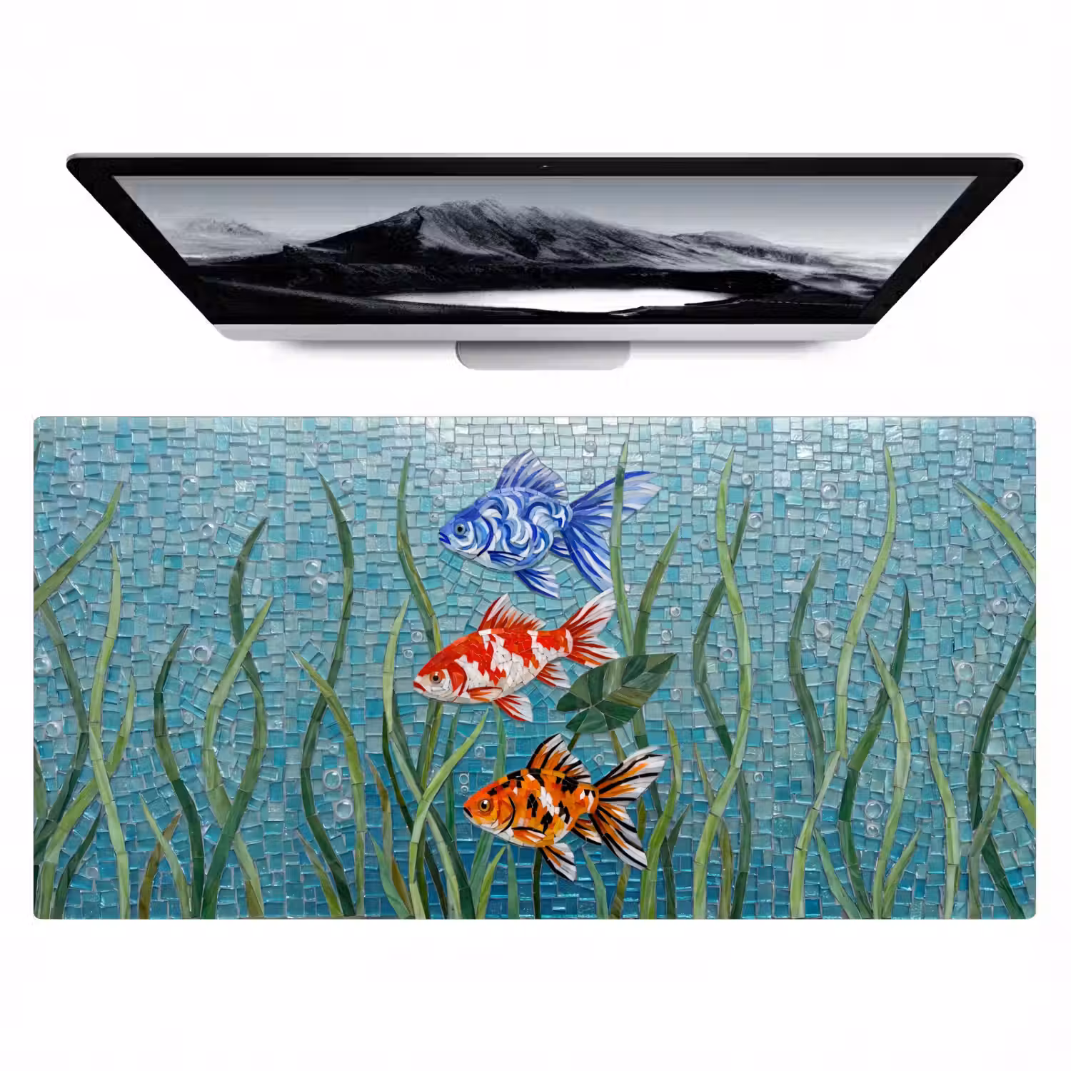 Vis - Mozaïek - Onderwater - Kleurrijk - Dieren Muismat XXL klein -zzz3d