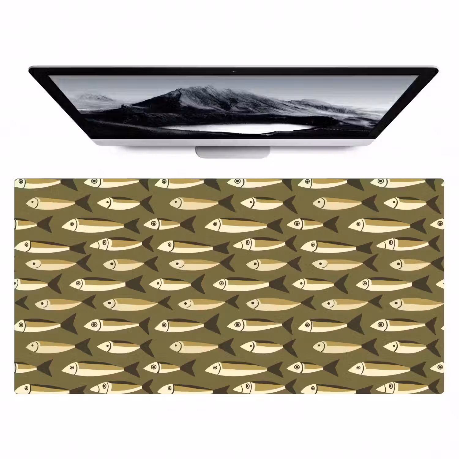 Vis - Patroon - Groen Muismat XXL klein 681 -zzz3d