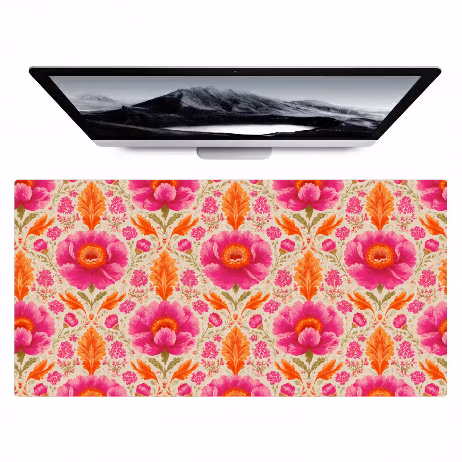 Bloemen - Barok - Roze - Oranje Muismat XXL klein 681 -zzz3d