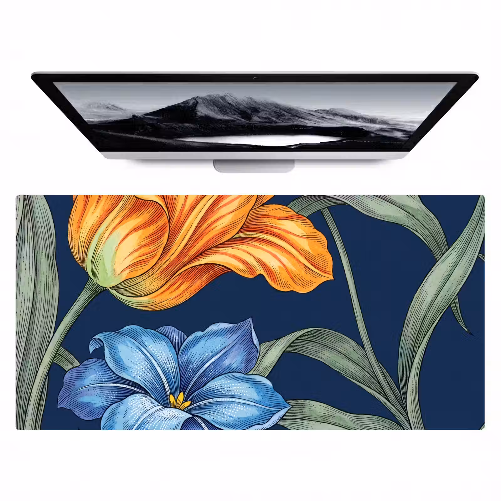 Desk Mat - Flowers - Botanical - Pattern - Bloemen - Botanisch - Patroon Muismat XXL klein