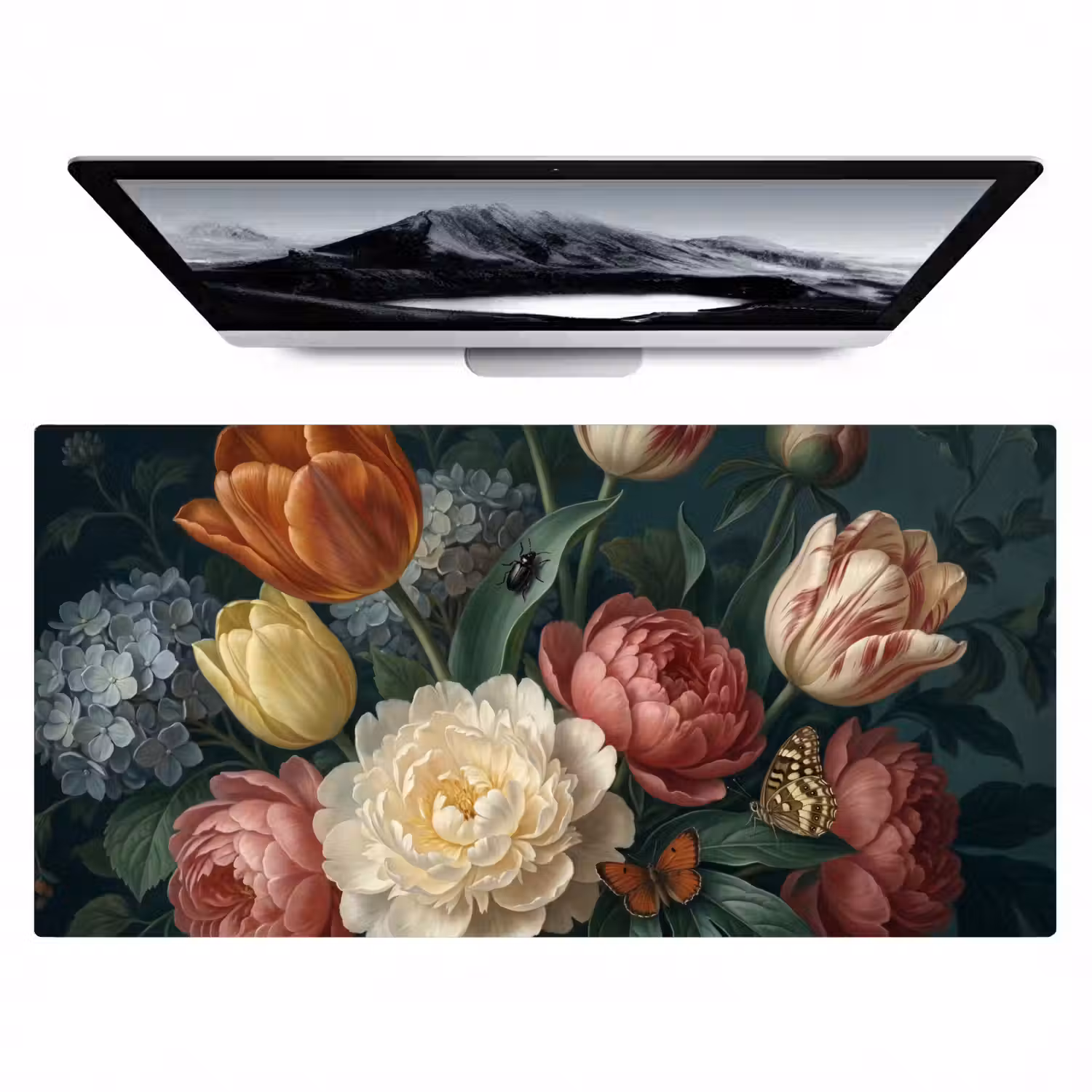 Bloemen - Boeket - Natuur - Klassiek - Donker Muismat XXL klein -zzz3d