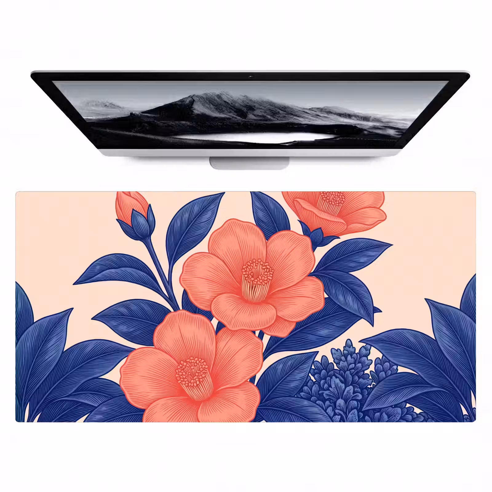 Desk Mat - Flowers - Leaves - Botanical - Bloemen - Bladeren - Botanisch Muismat XXL klein
