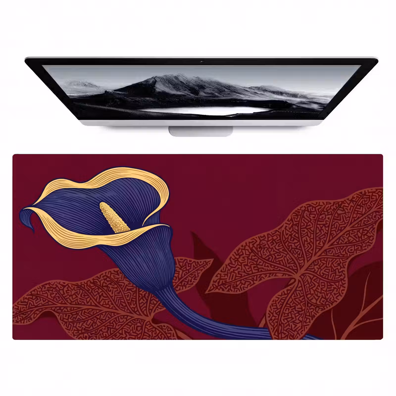 Desk Mat - Flowers - Modern - Purple - Bloemen - Modern - Paars Muismat XXL klein
