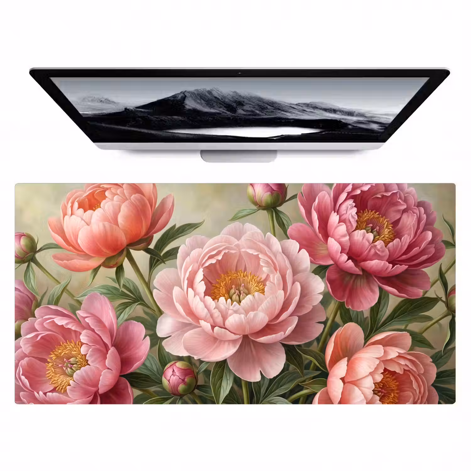 Bloemen - Roze - Klassiek - Gedetailleerd - Natuur Muismat XXL klein -zzz3d