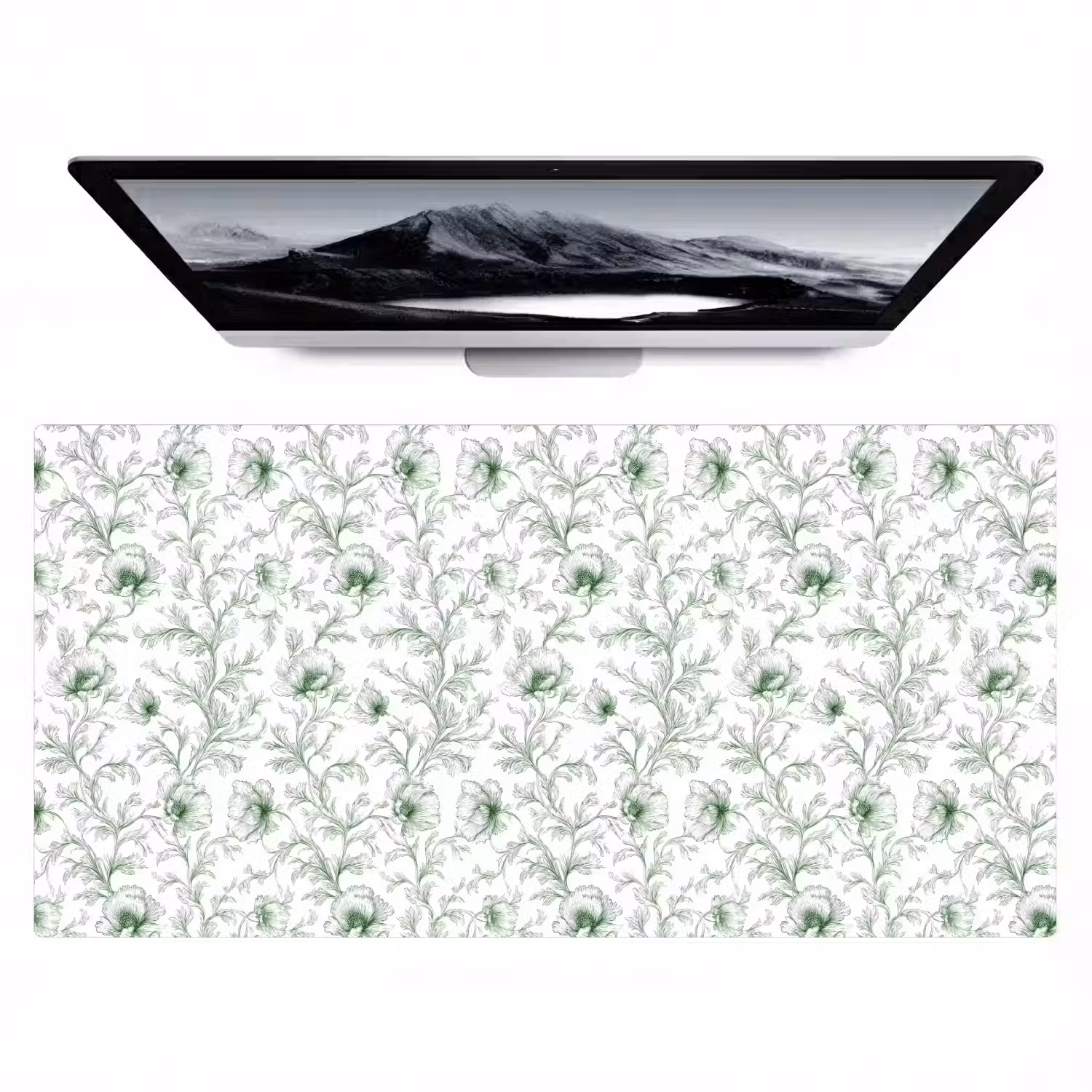 Bloemen - Getekend - Groen Muismat XXL klein 681 -zzz3d