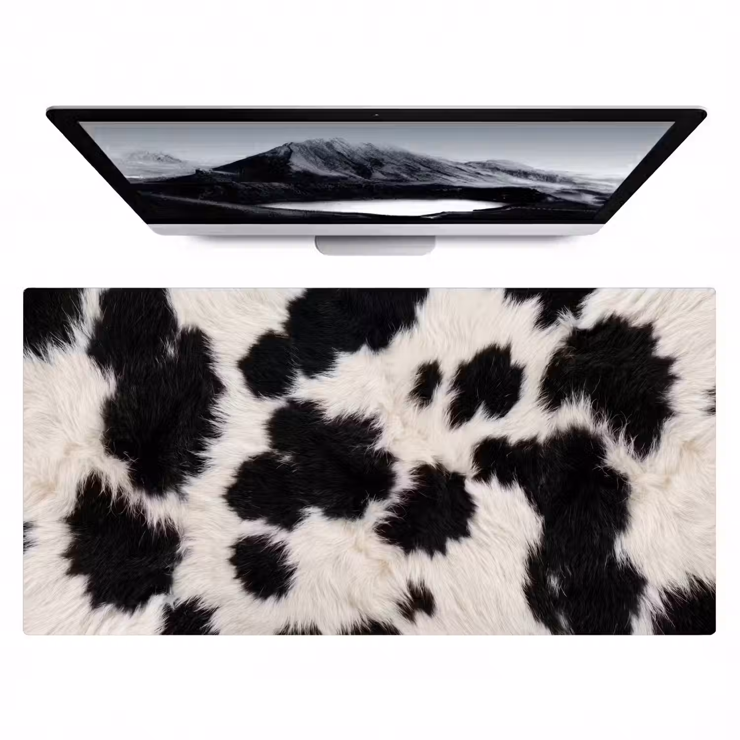 Bont - Textuur - Zwart - Wit Muismat XXL klein -zzz3d
