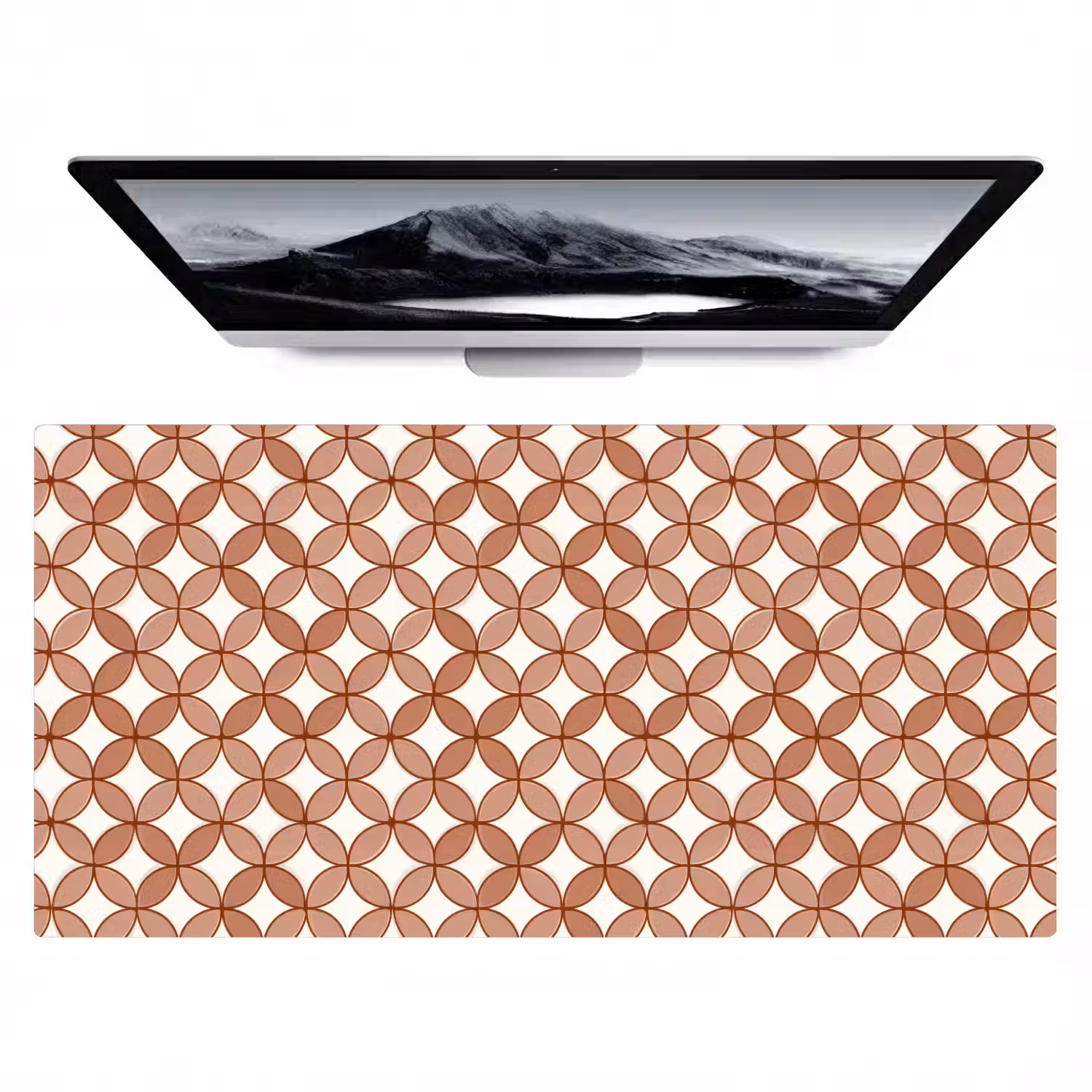 Geometrisch - Cirkels - Modern - Terracotta Muismat XXL klein 681 -zzz3d