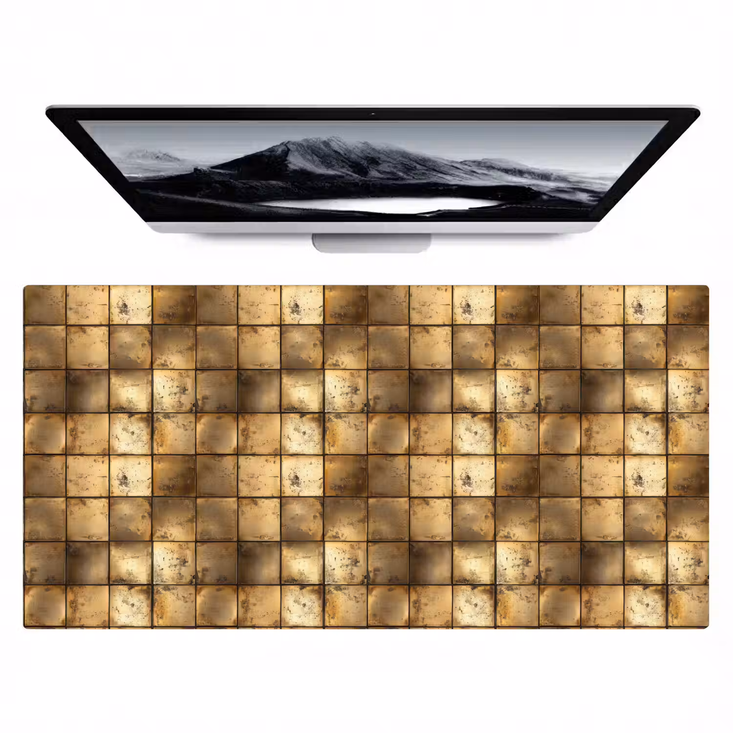 Geometrisch - Tegels - Goud Muismat XXL klein 681 -zzz3d