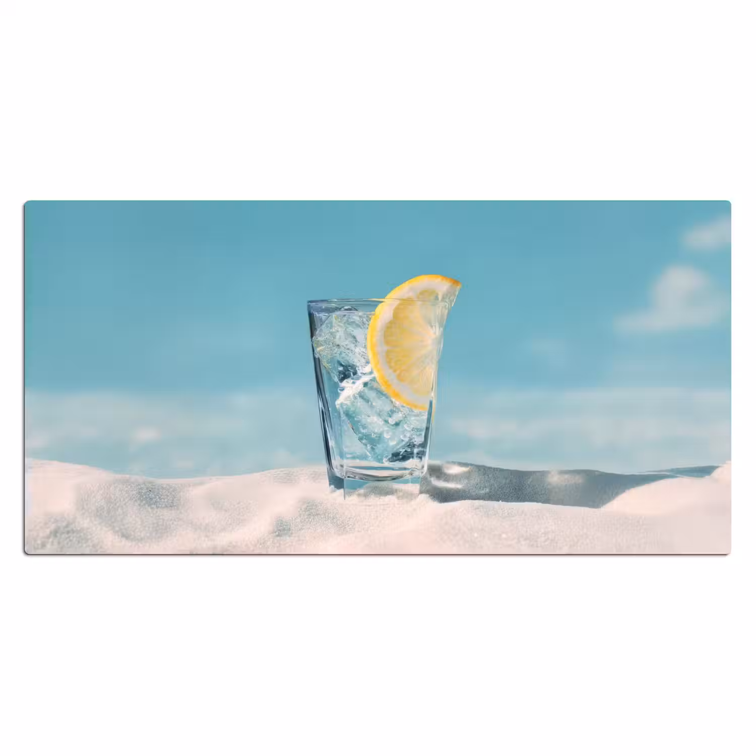 Glas - ijsblokjes - Citroen Muismat XXL klein -3d_leeg