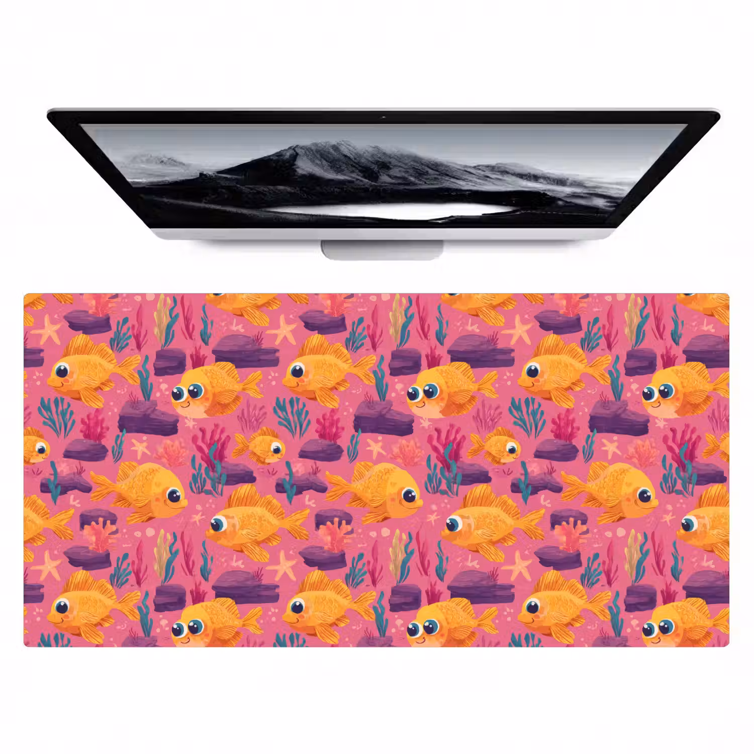Goudvissen - Koraal - Kleurrijk Muismat XXL klein 681 -zzz3d