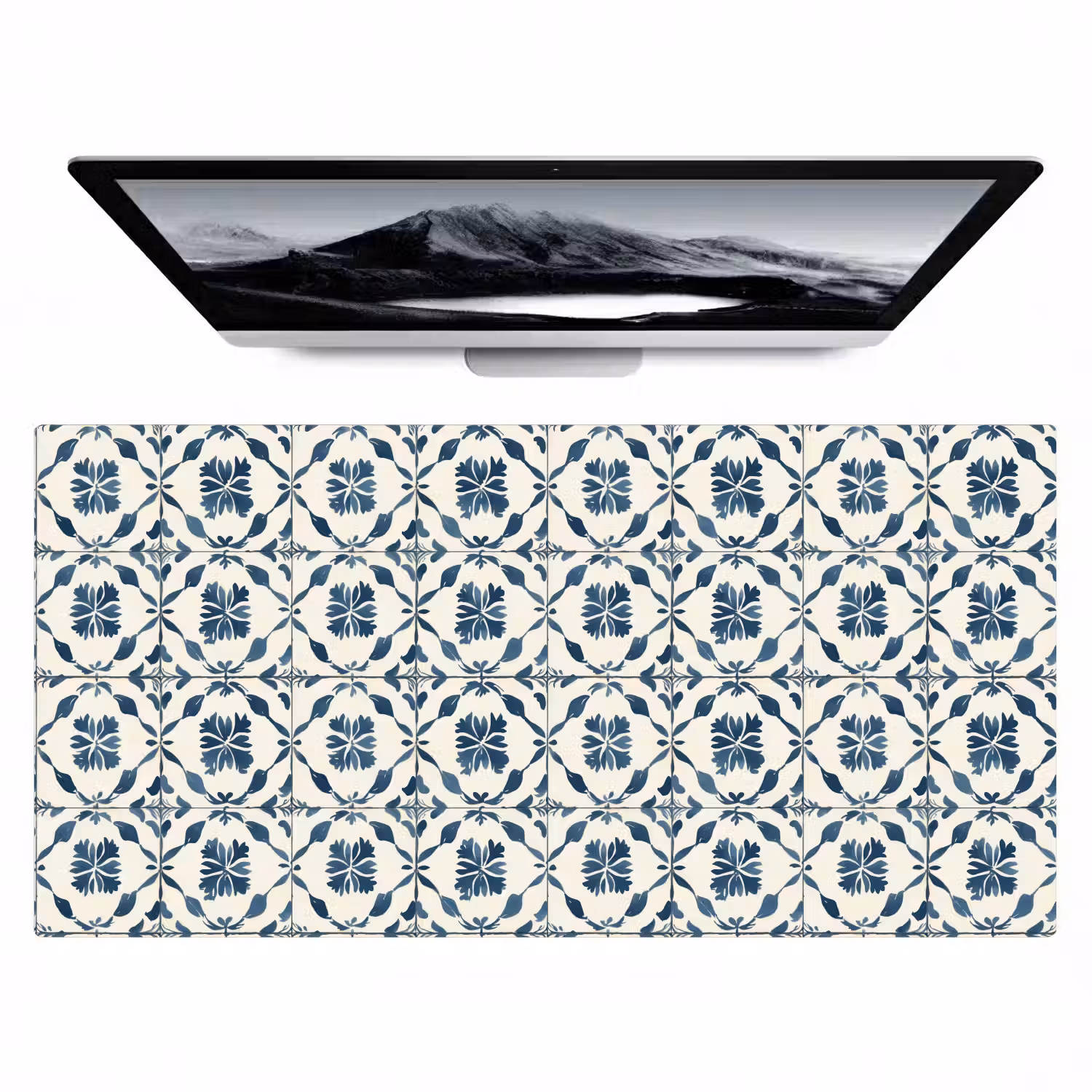 Grafisch - Tegel - Blauw Muismat XXL klein 681 -zzz3d