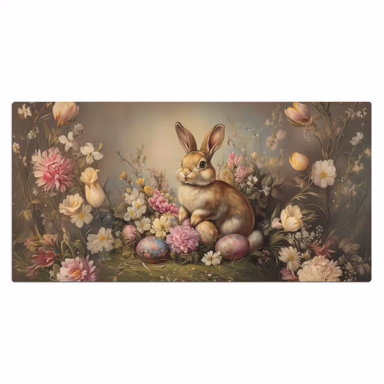 Haas - Stilleven - Bloemen Muismat XXL klein -3d_leeg