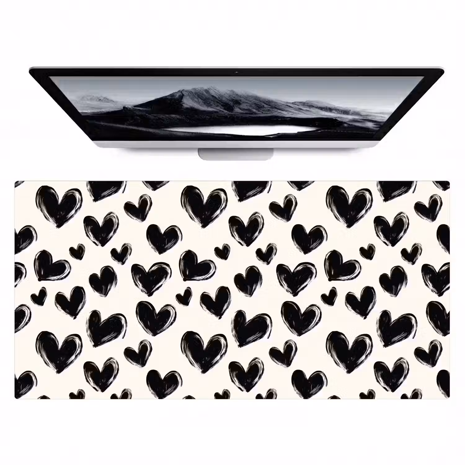 Hartjes - Patroon - Zwart Muismat XXL klein 681 -zzz3d