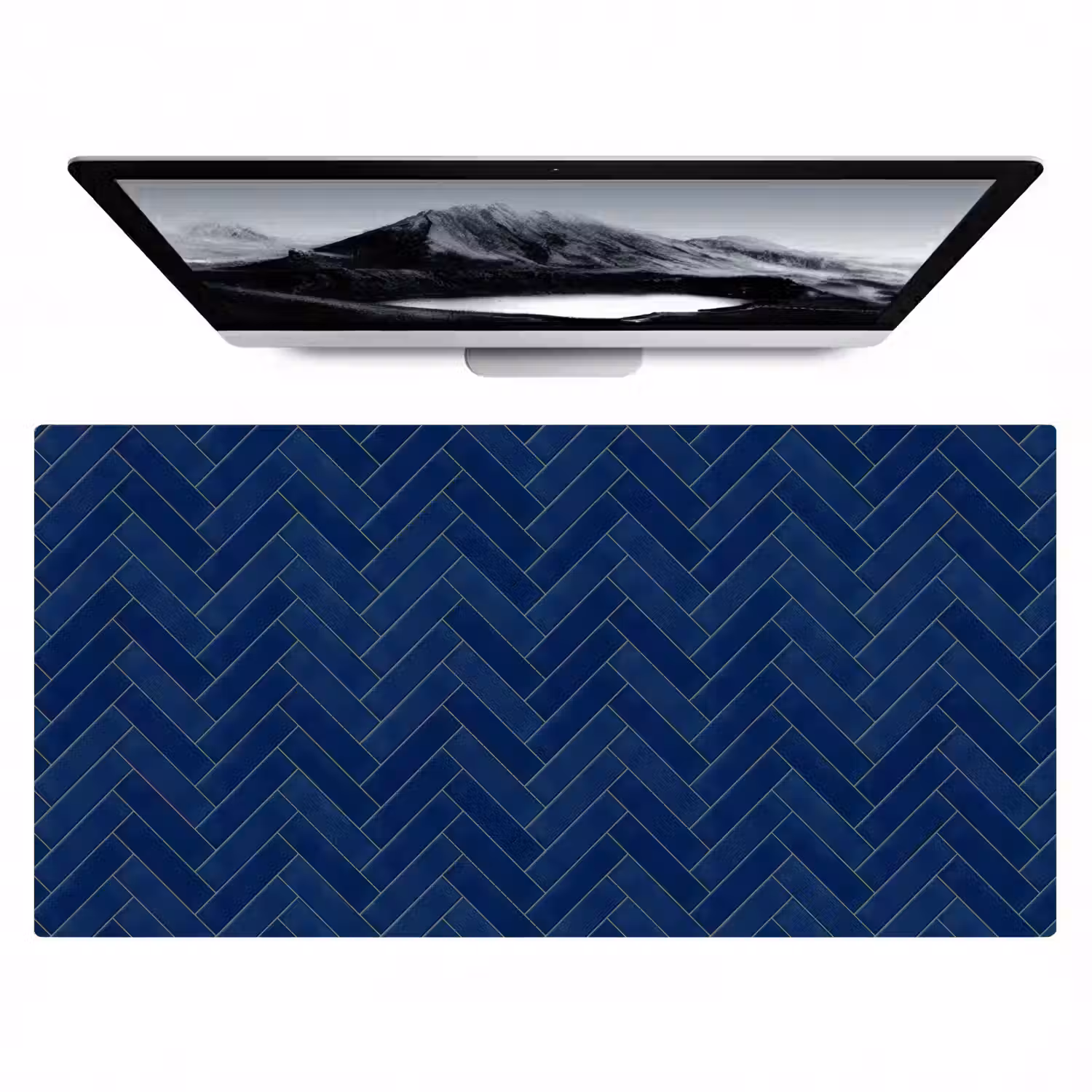 Visgraat - Wandtegel - Donkerblauw - Navy Blue Muismat XXL klein 681 -zzz3d