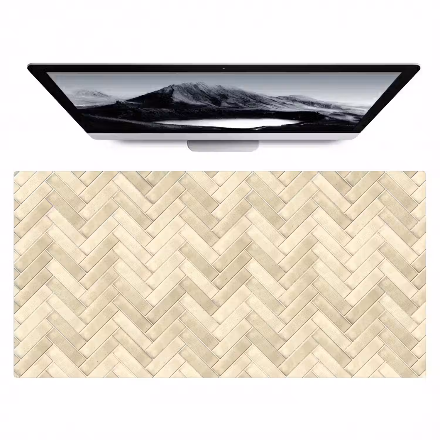 Visgraat - Wandtegel - Licht Beige Muismat XXL klein 681 -zzz3d