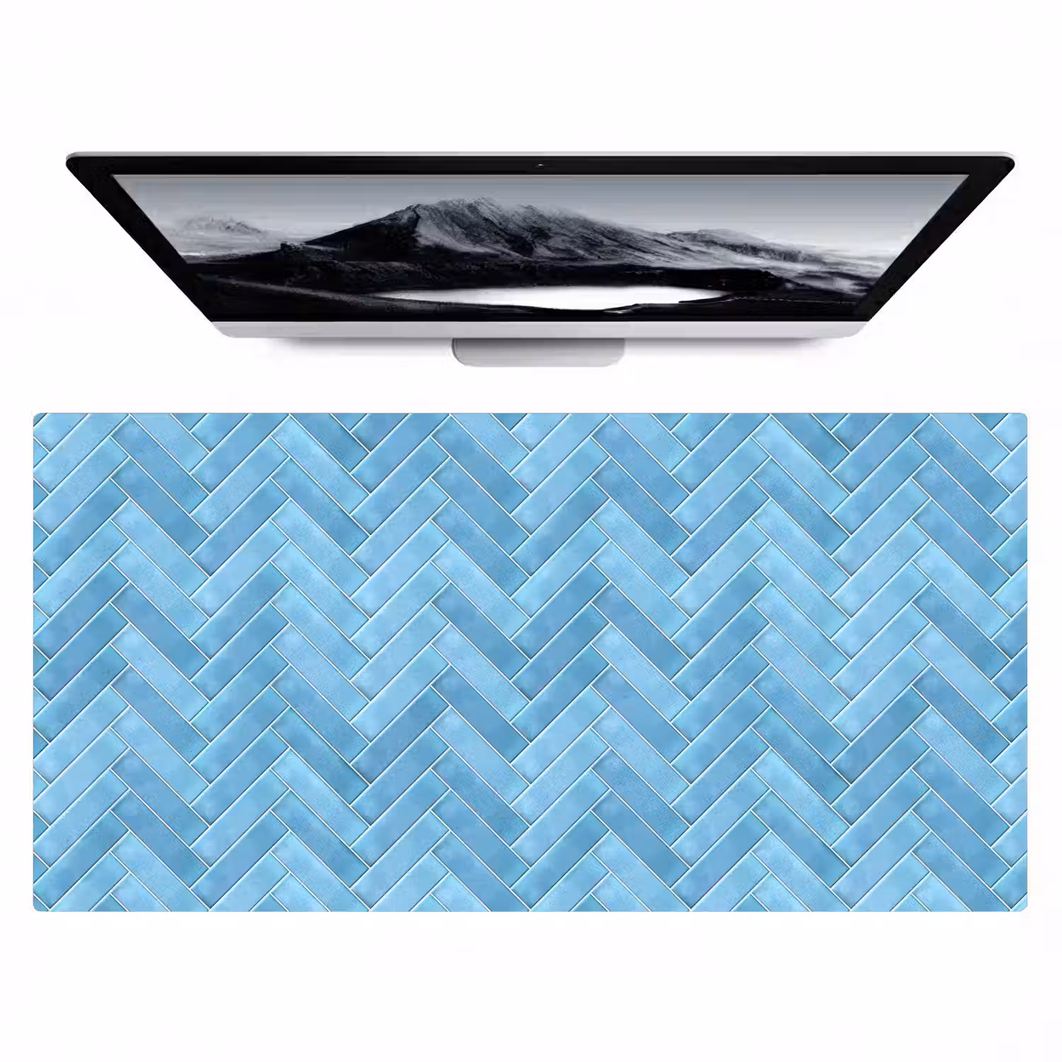 Visgraat - Wandtegel - Lichtblauw Muismat XXL klein 681 -zzz3d