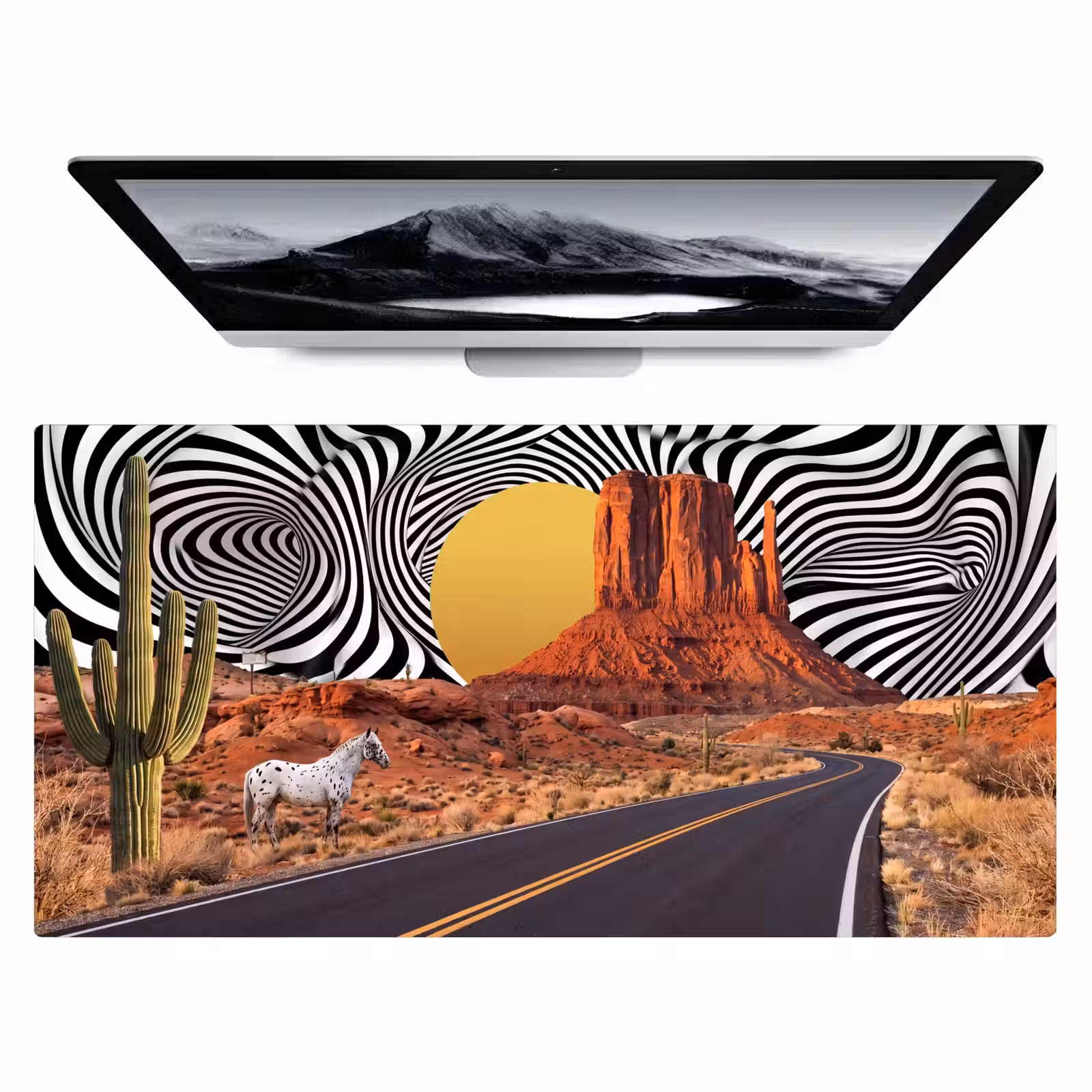 Desk Mat - Horse - Desert - Nature - Paard - Woestijn - Natuur Muismat XXL klein