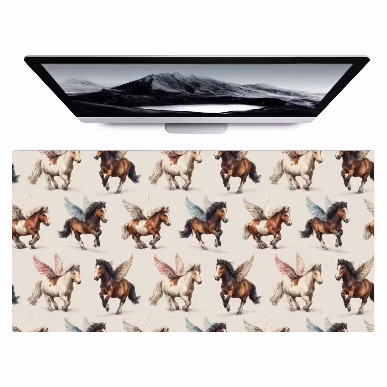 Paarden - Vleugels - Kleurrijk Muismat XXL klein 681 -zzz3d