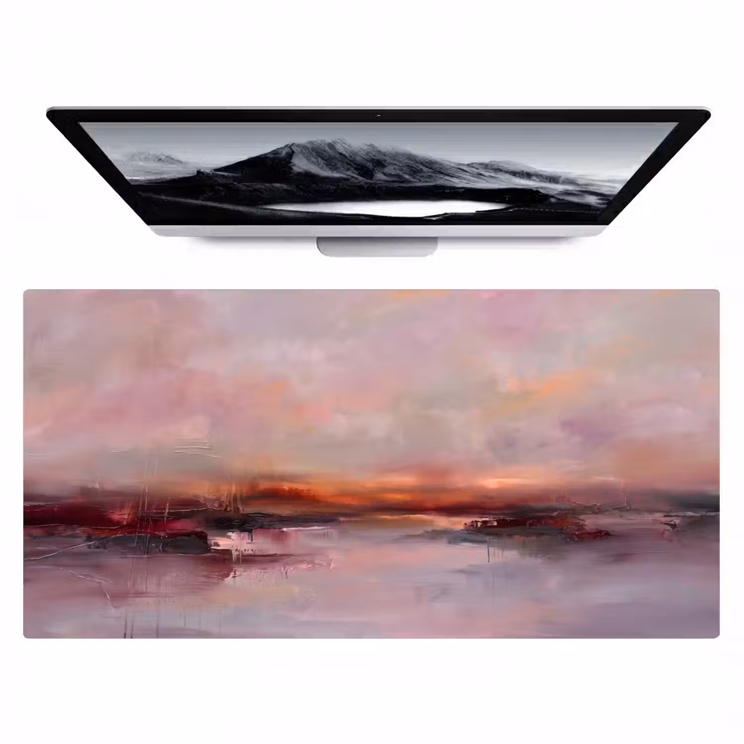 Landschap - Zonsondergang - Abstract - Modern - Roze Muismat XXL klein -zzz3d