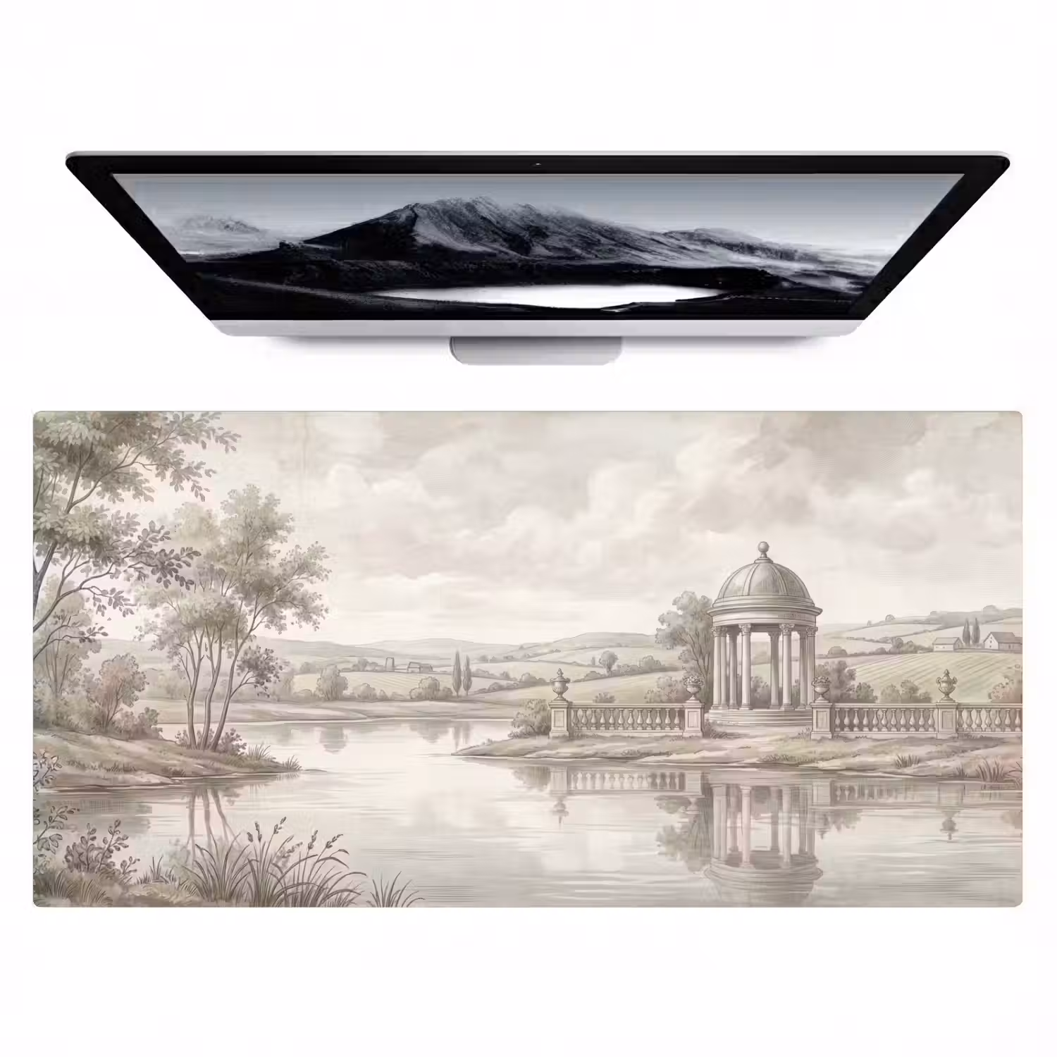 Landschap - Water - Natuur - Sepia Muismat XXL klein -zzz3d