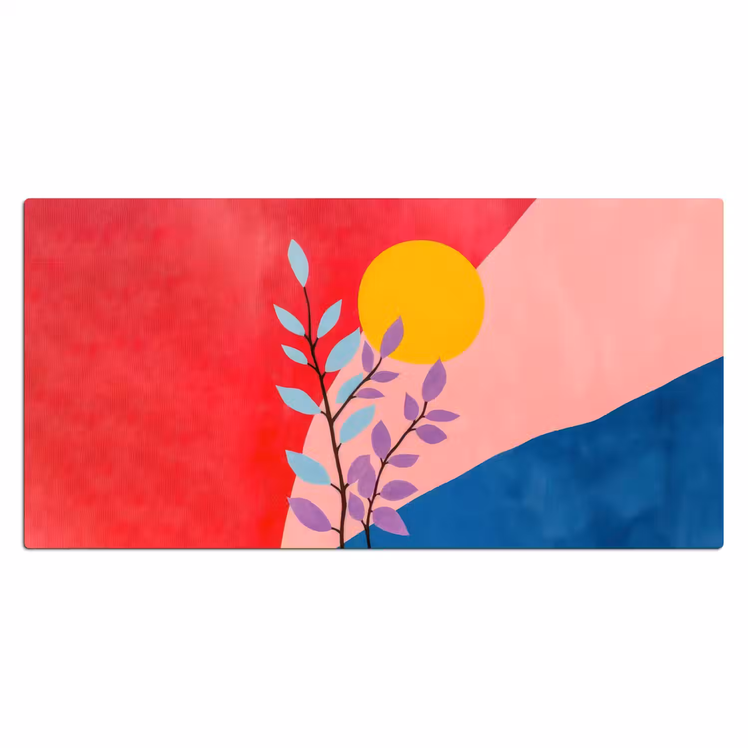 Bladeren - Zon - Abstracte vormen Muismat XXL klein -3d_leeg