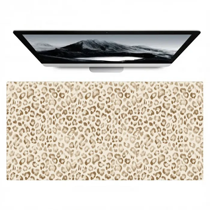 Luipaard - Klassiek - Beige Muismat XXL klein 681 -zzz3d