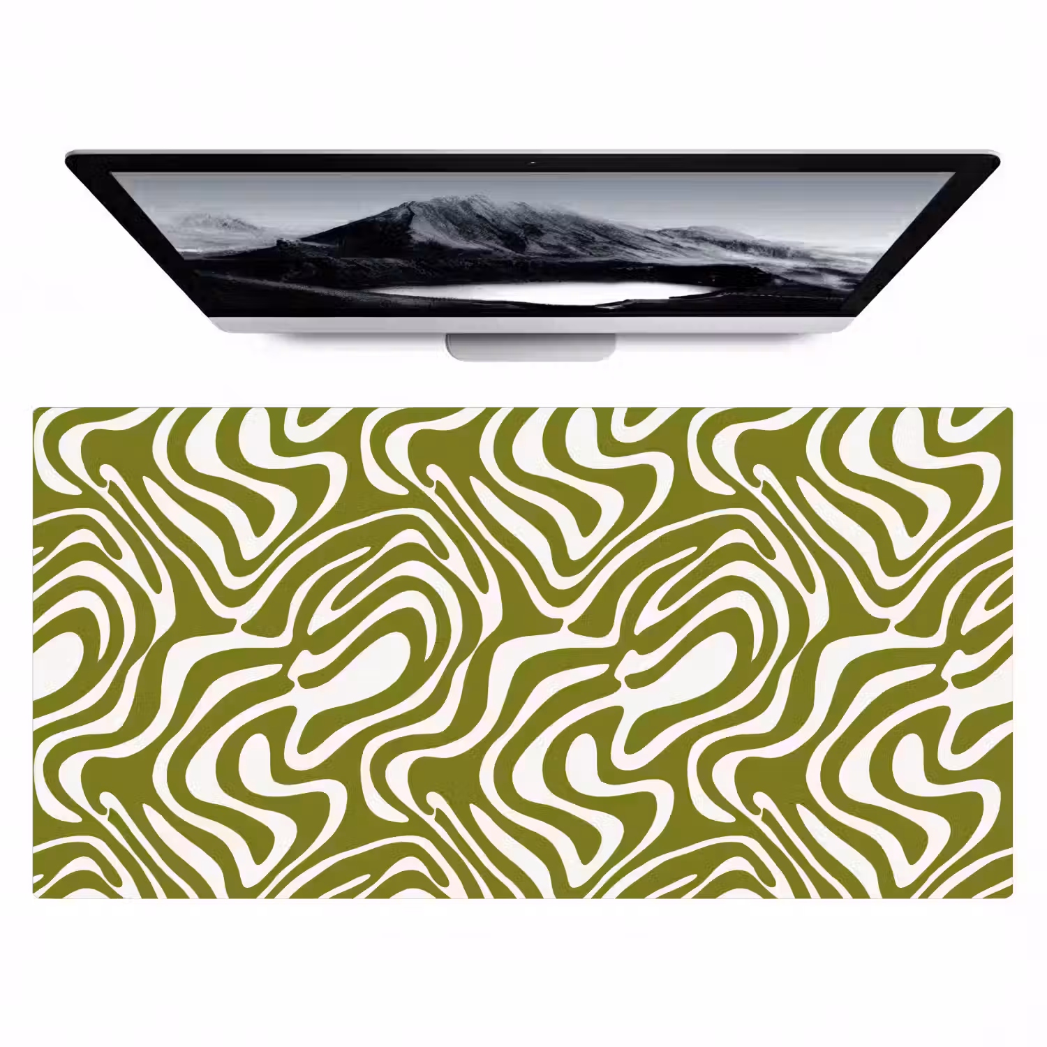 Lijnpatroon - Groen - Organisch Muismat XXL klein 681 -zzz3d