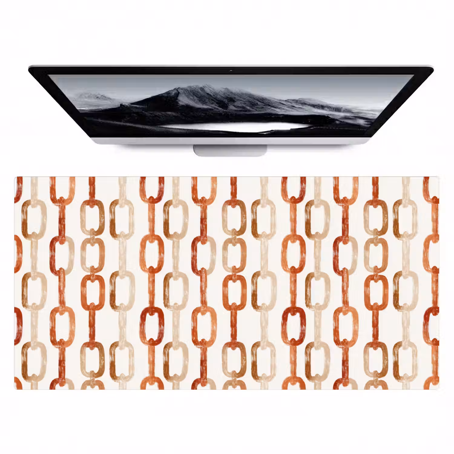 Schakels - Patroon - Aquarel - Terracotta Muismat XXL klein 681 -zzz3d