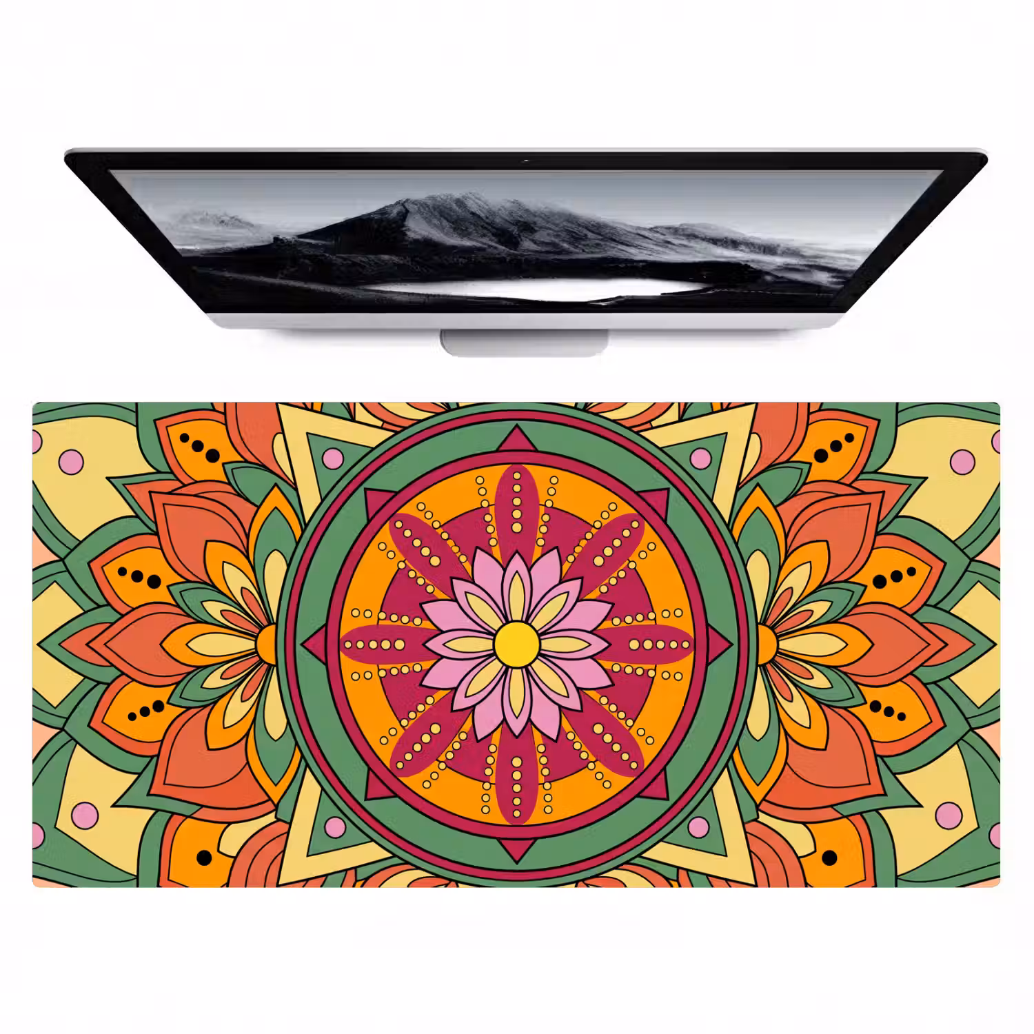 Mandala - Bloemen - Abstract - Kleurrijk Muismat XXL klein -zzz3d