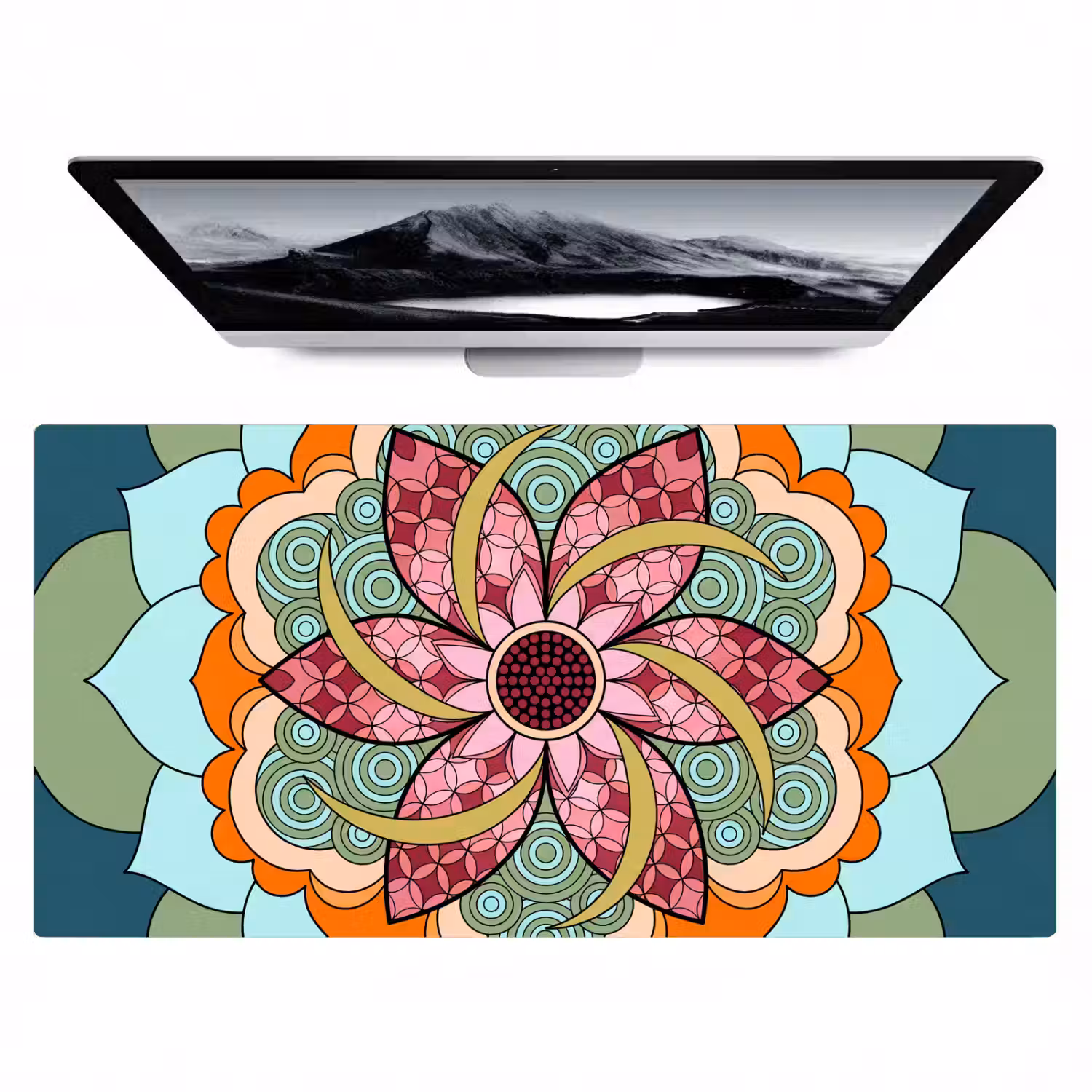 Mandala - Geometrisch - Kunst - Decoratief - Kleurrijk Muismat XXL klein -zzz3d