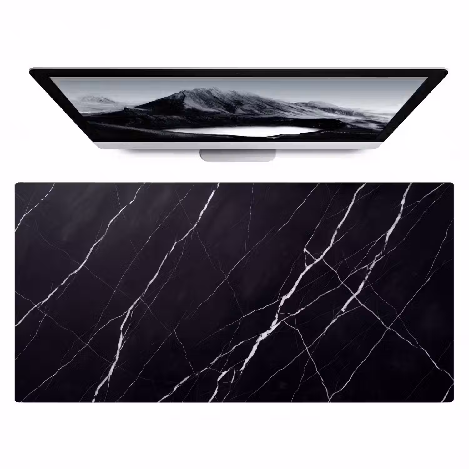 Marmer - Patroon - Abstract - Modern - Zwart Muismat XXL klein -zzz3d