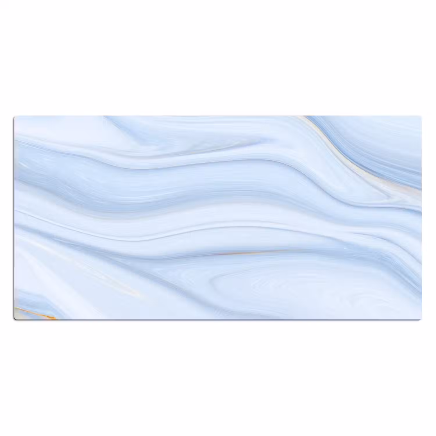 Marmer - Golf - Blauw - Patronen - Marmerlook - Pastel Muismat XXL klein -3d_leeg