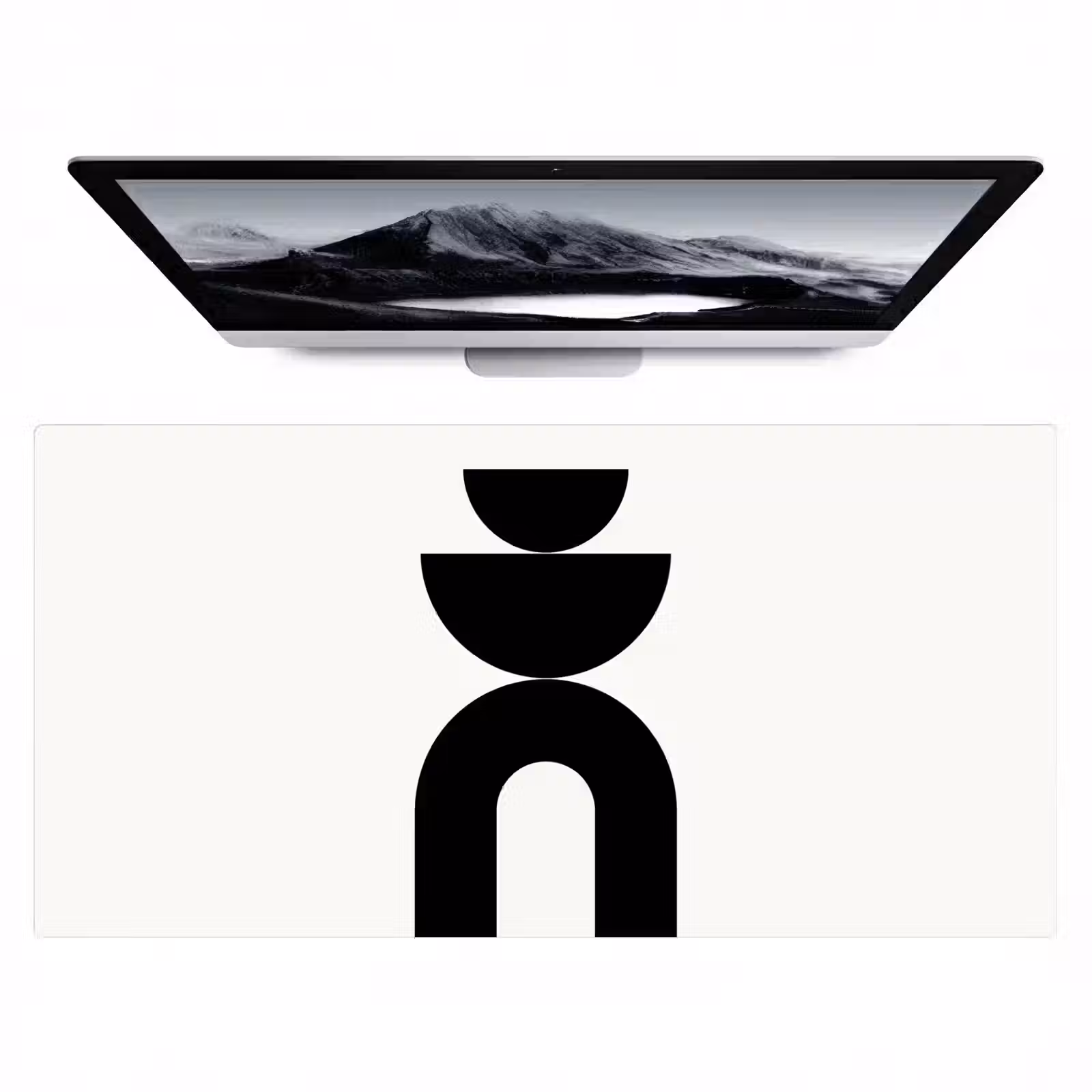 Desk Mat - Minimalist - Art - White - Minimalistisch - Kunst - Wit Muismat XXL klein