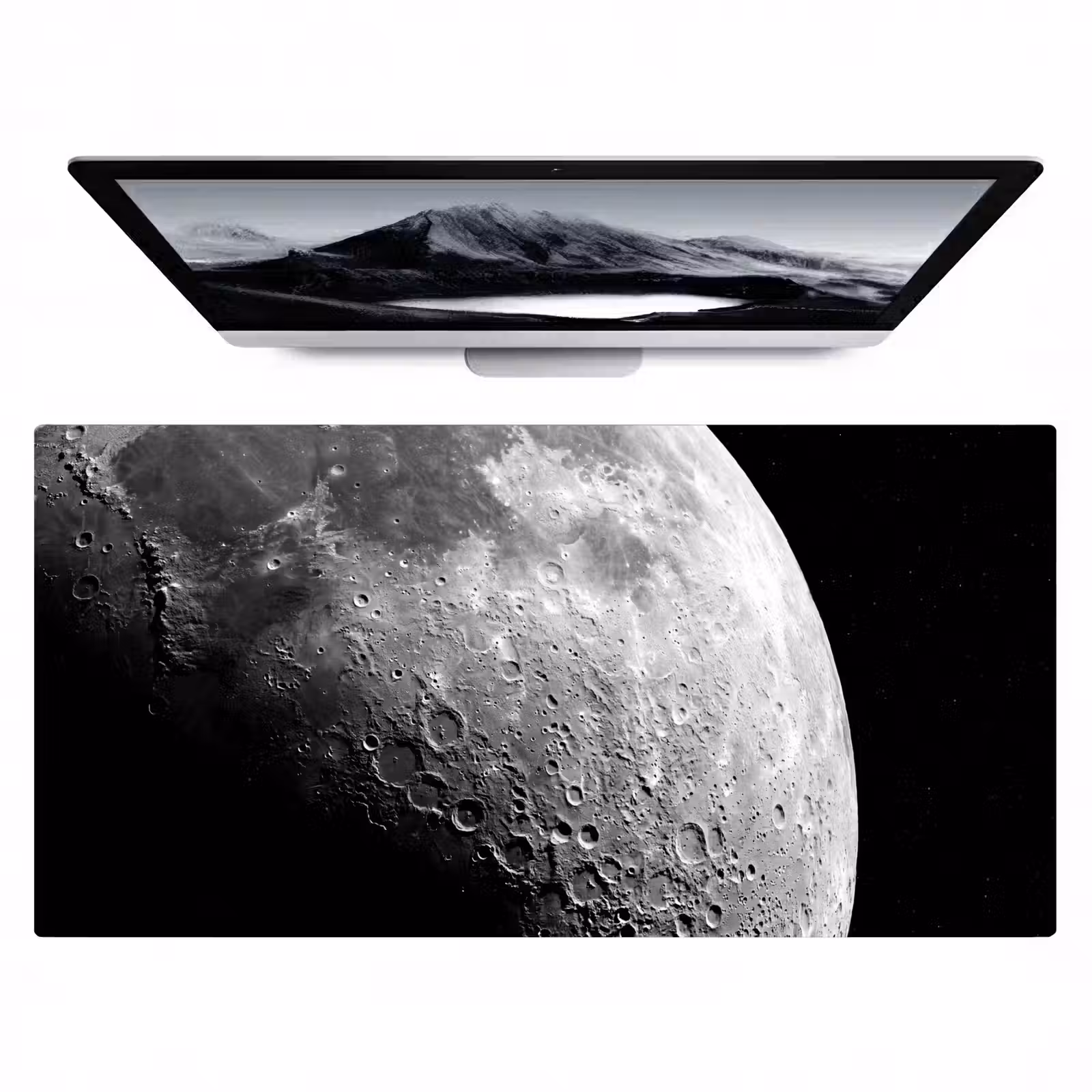 Desk Mat - Moon - Craters - Space - Maan - Kraters - Ruimte Muismat XXL klein