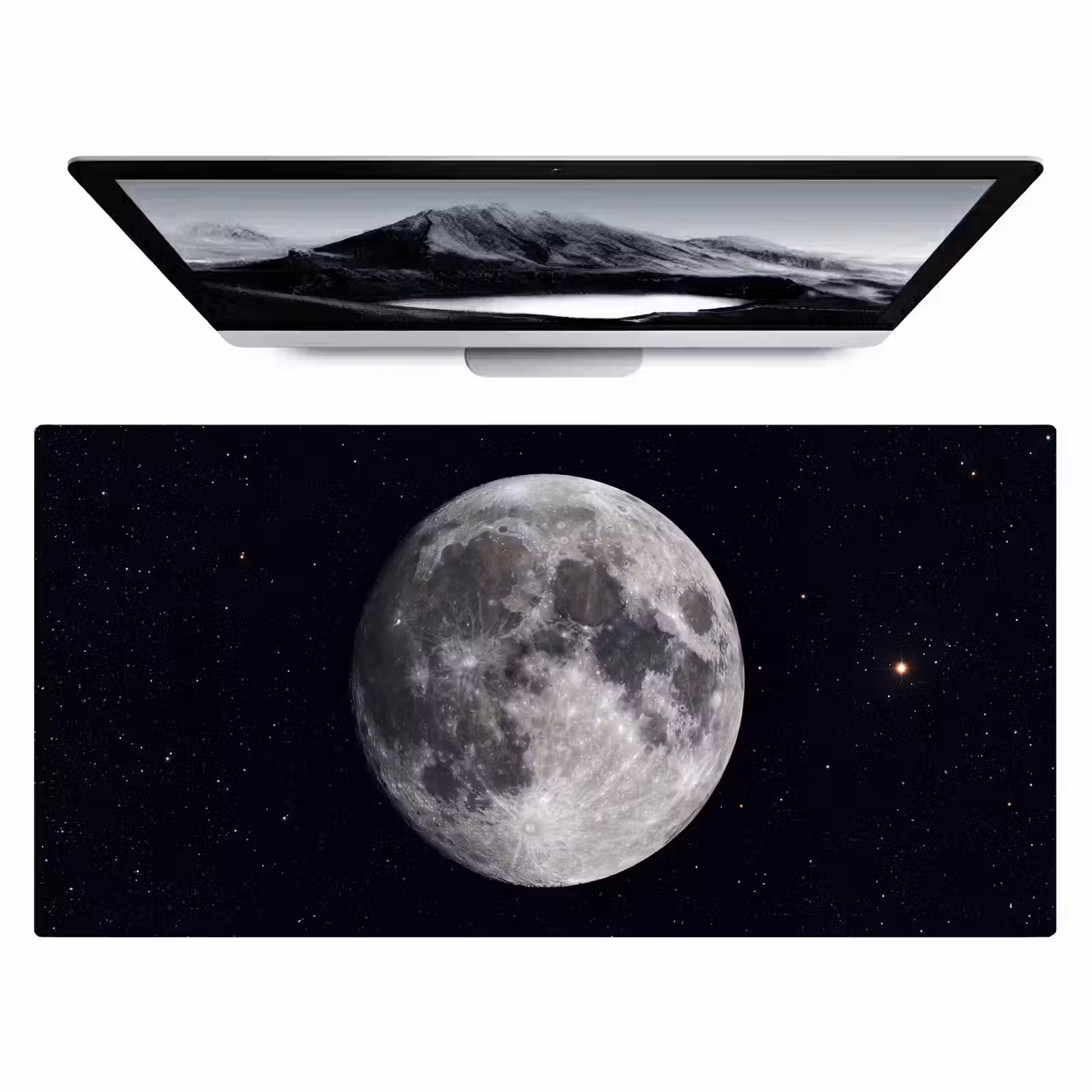 Desk Mat - Moon - Stars - Space - Maan - Sterren - Ruimte Muismat XXL klein